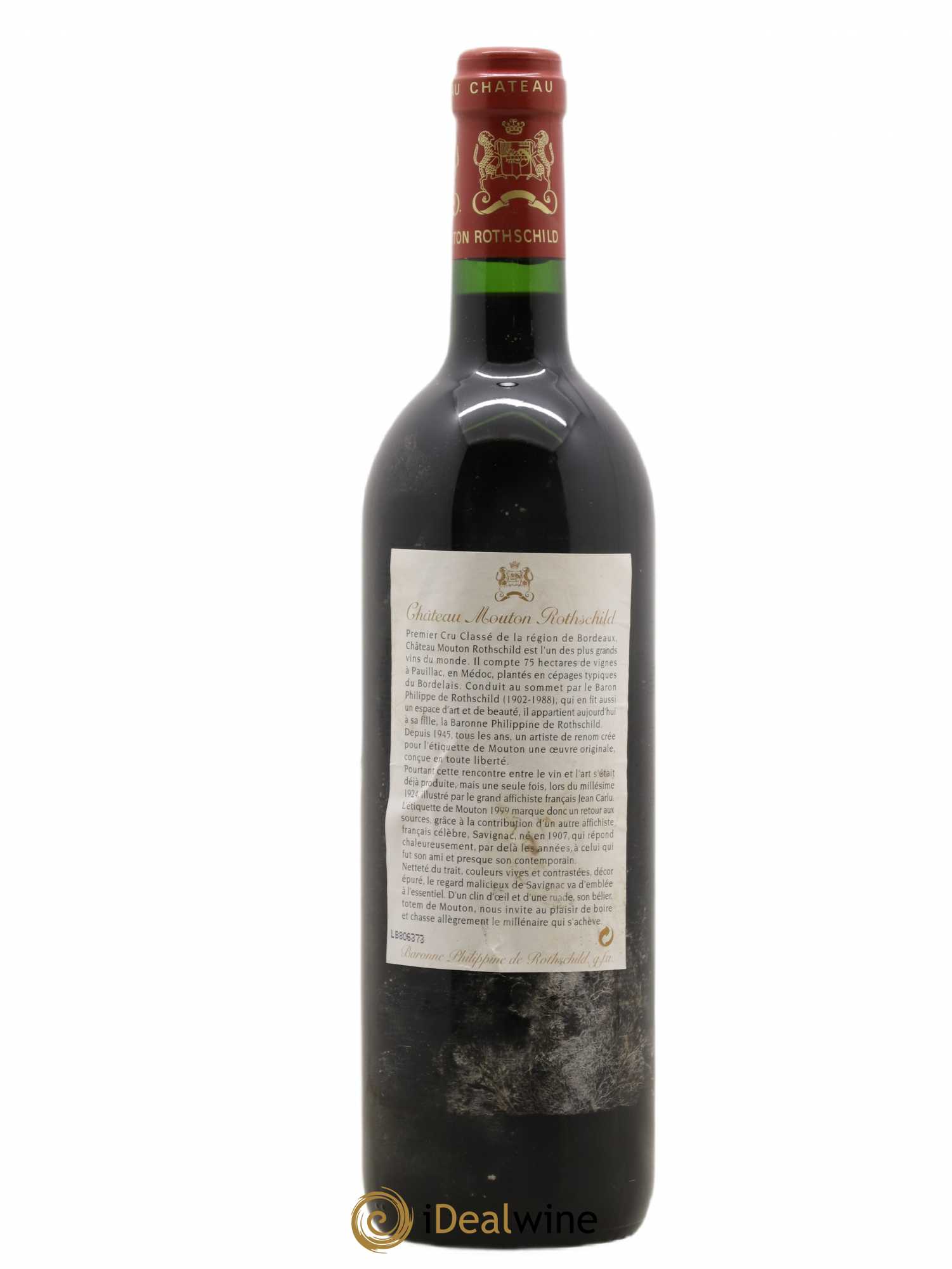 Château Mouton Rothschild 1er Grand Cru Classé 1999 - Lot de 1 bouteille - 1