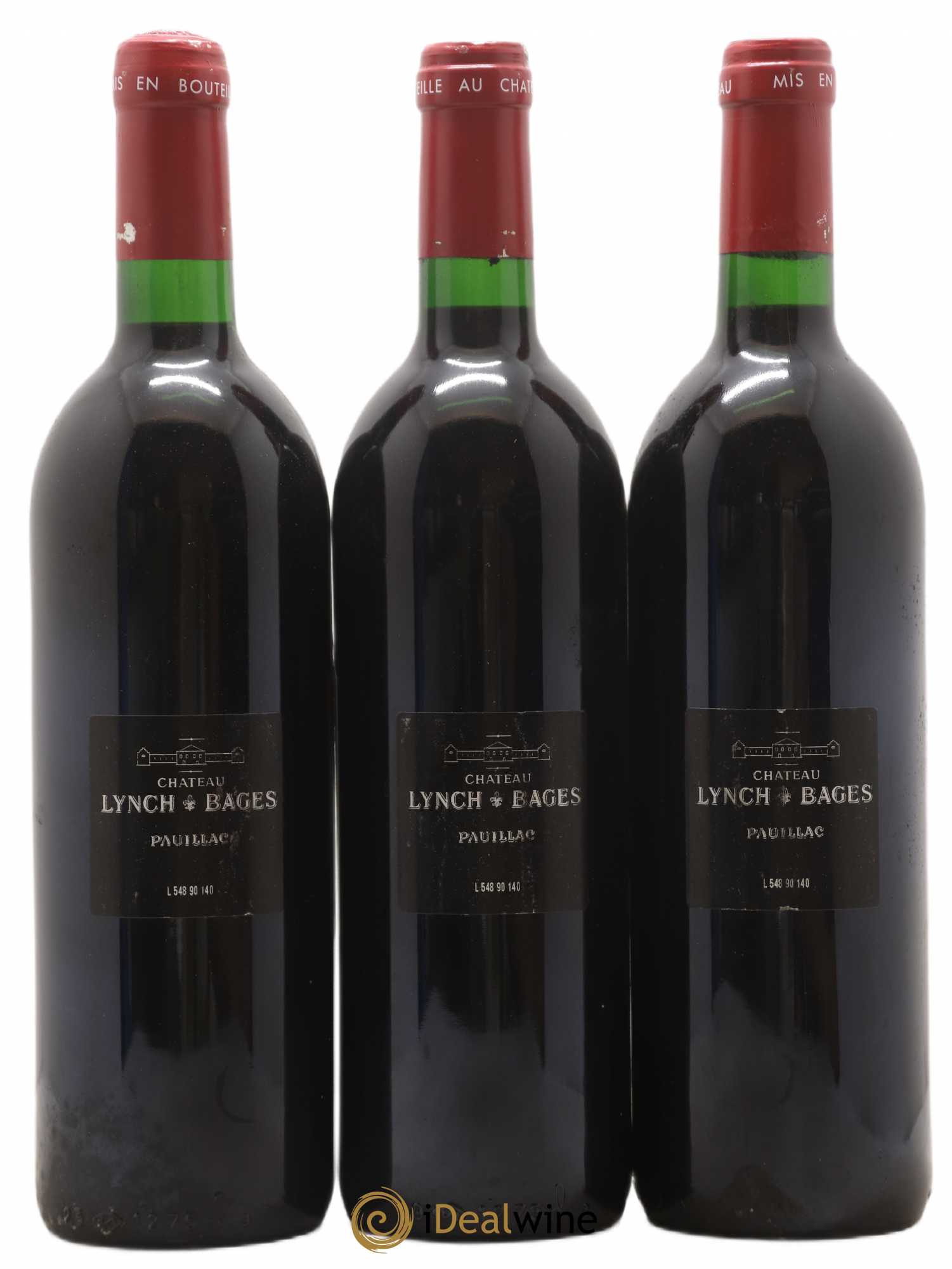 Château Lynch Bages 5ème Grand Cru Classé 1990 - Lot de 3 bouteilles - 1