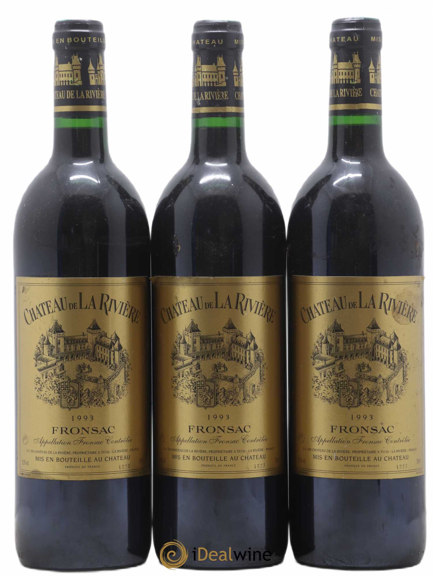 Château de La Rivière 1993 - Lot de 3 bouteilles - 0