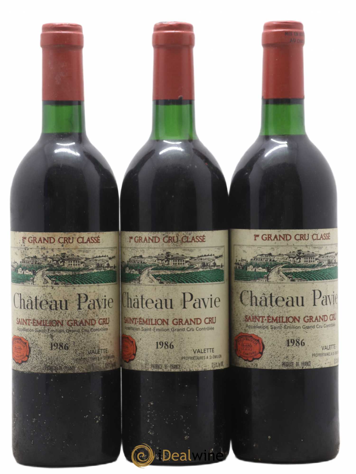 Château Pavie 1er Grand Cru Classé A 1986 - Lot de 3 bouteilles - 0