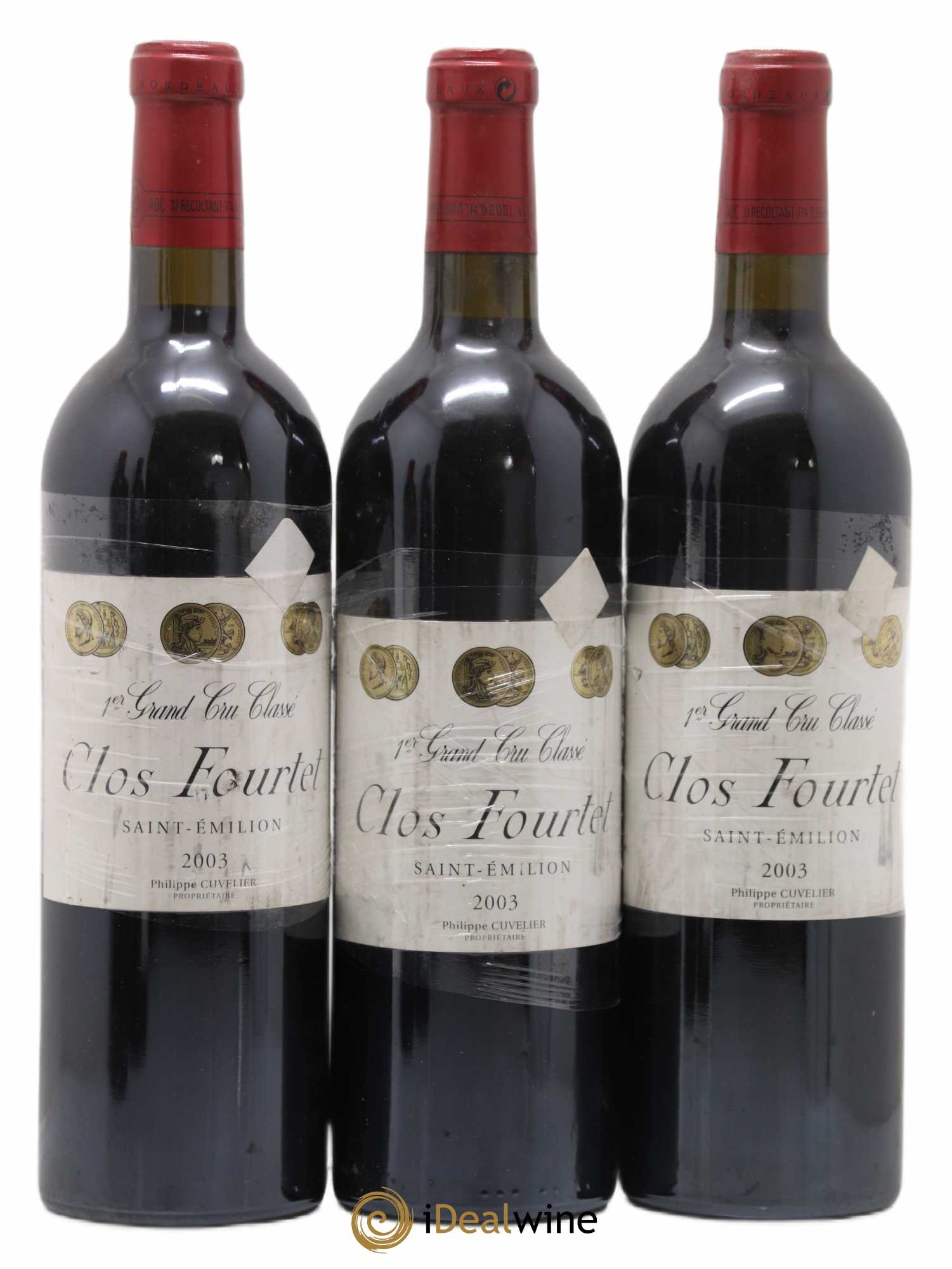 Clos Fourtet 1er Grand Cru Classé B 2003 - Lot de 3 bouteilles - 0