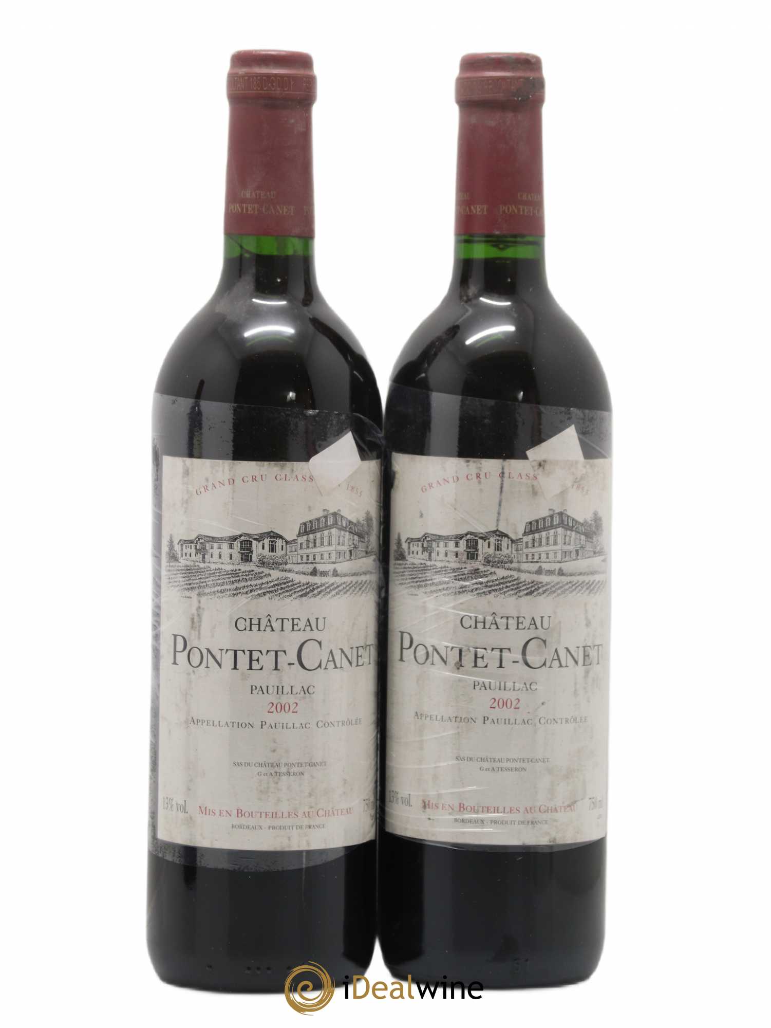 Château Pontet Canet 5ème Grand Cru Classé 2002 - Lot de 2 bouteilles - 0