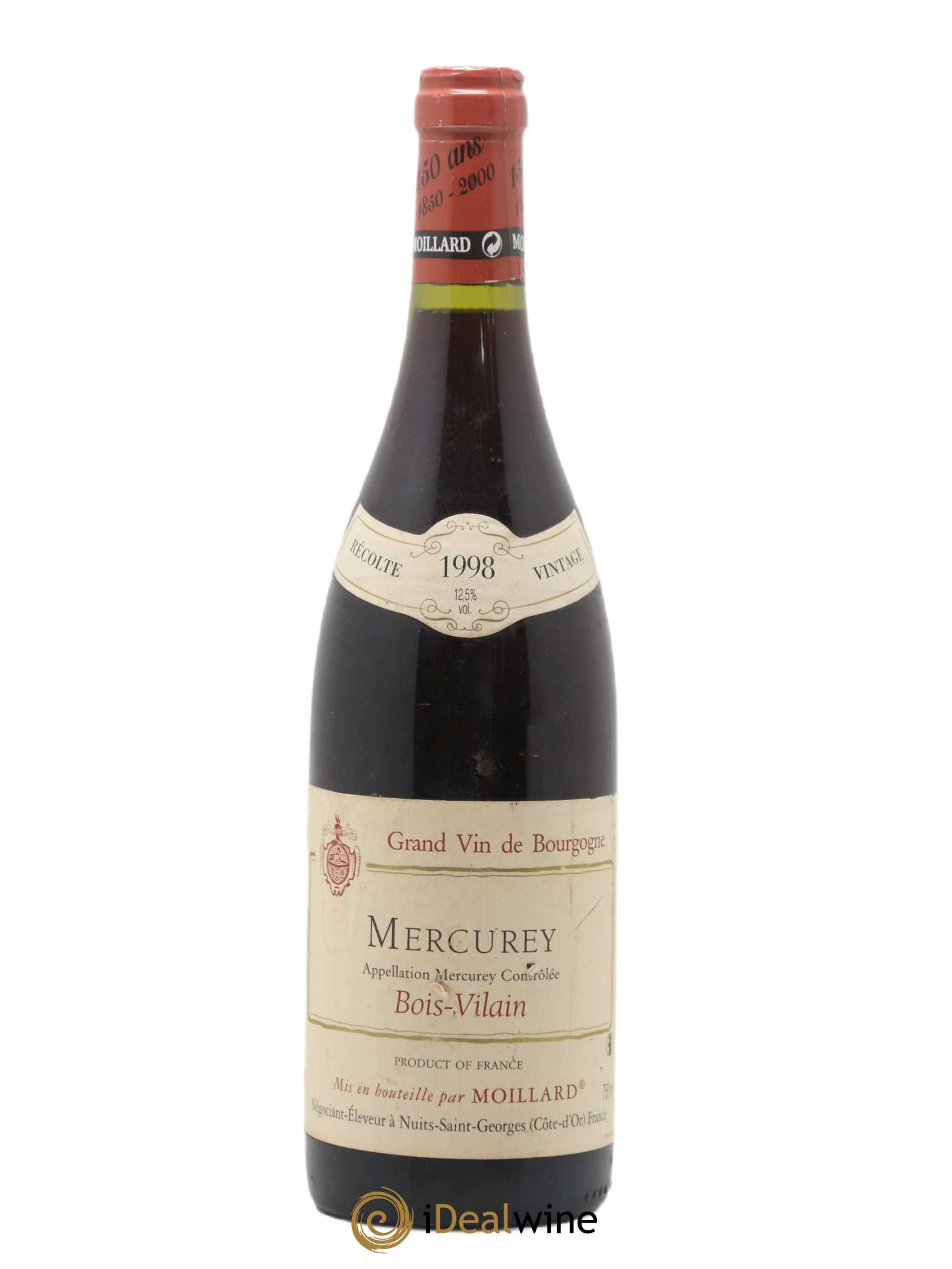 Mercurey Bois Vilain Moillard 1998 - Posten von 1 Flasche - 0