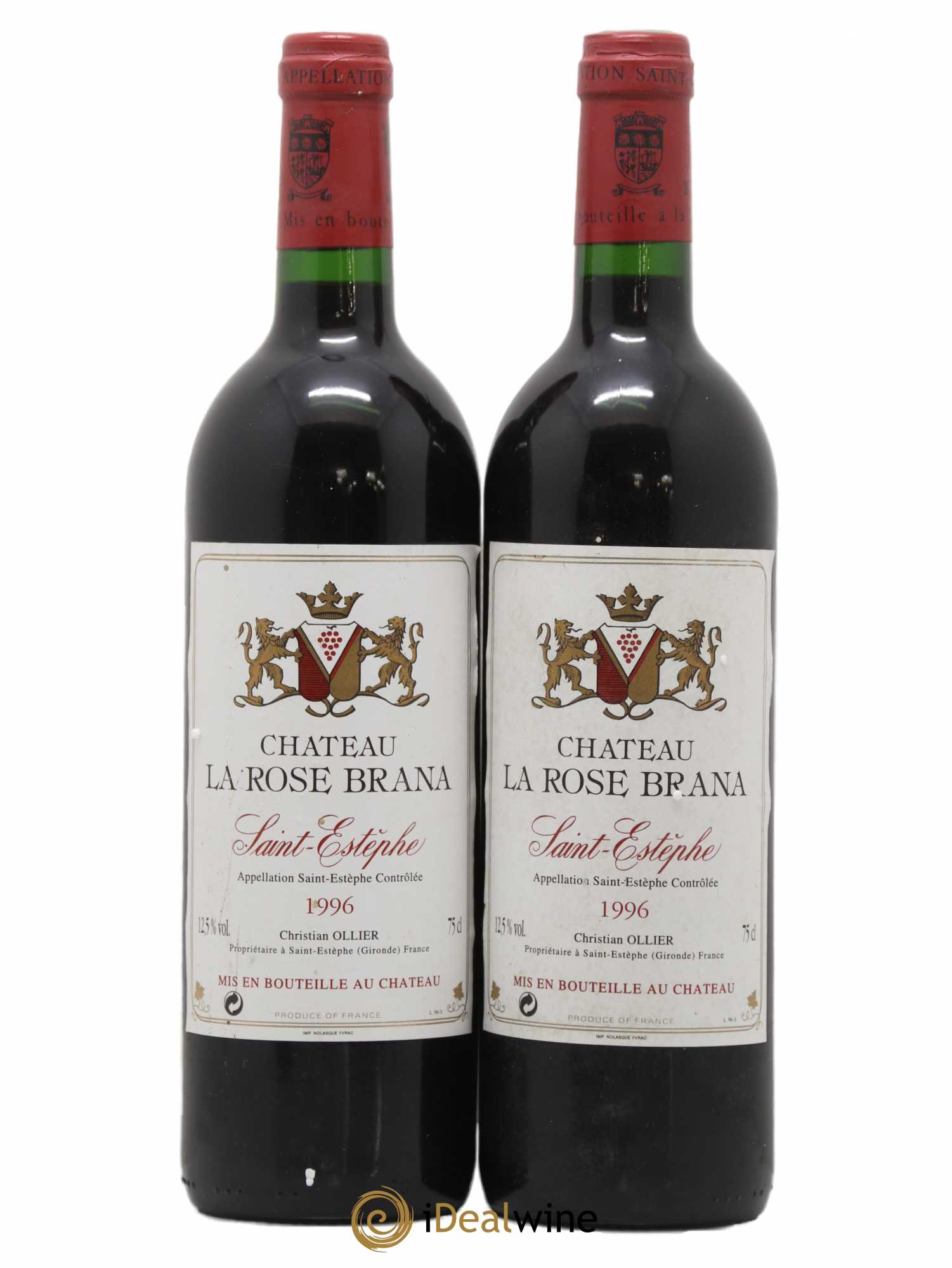Saint-Estèphe Château La Rose Brana 1996 - Lot de 2 bouteilles - 0