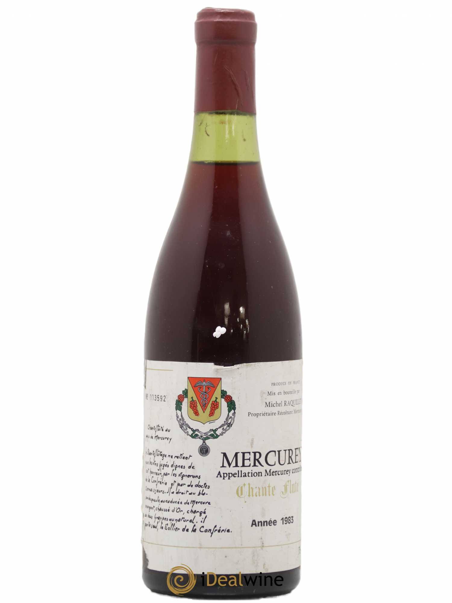 Mercurey Michel Raquillet Chante Fluté 1983 - Posten von 1 Flasche - 0
