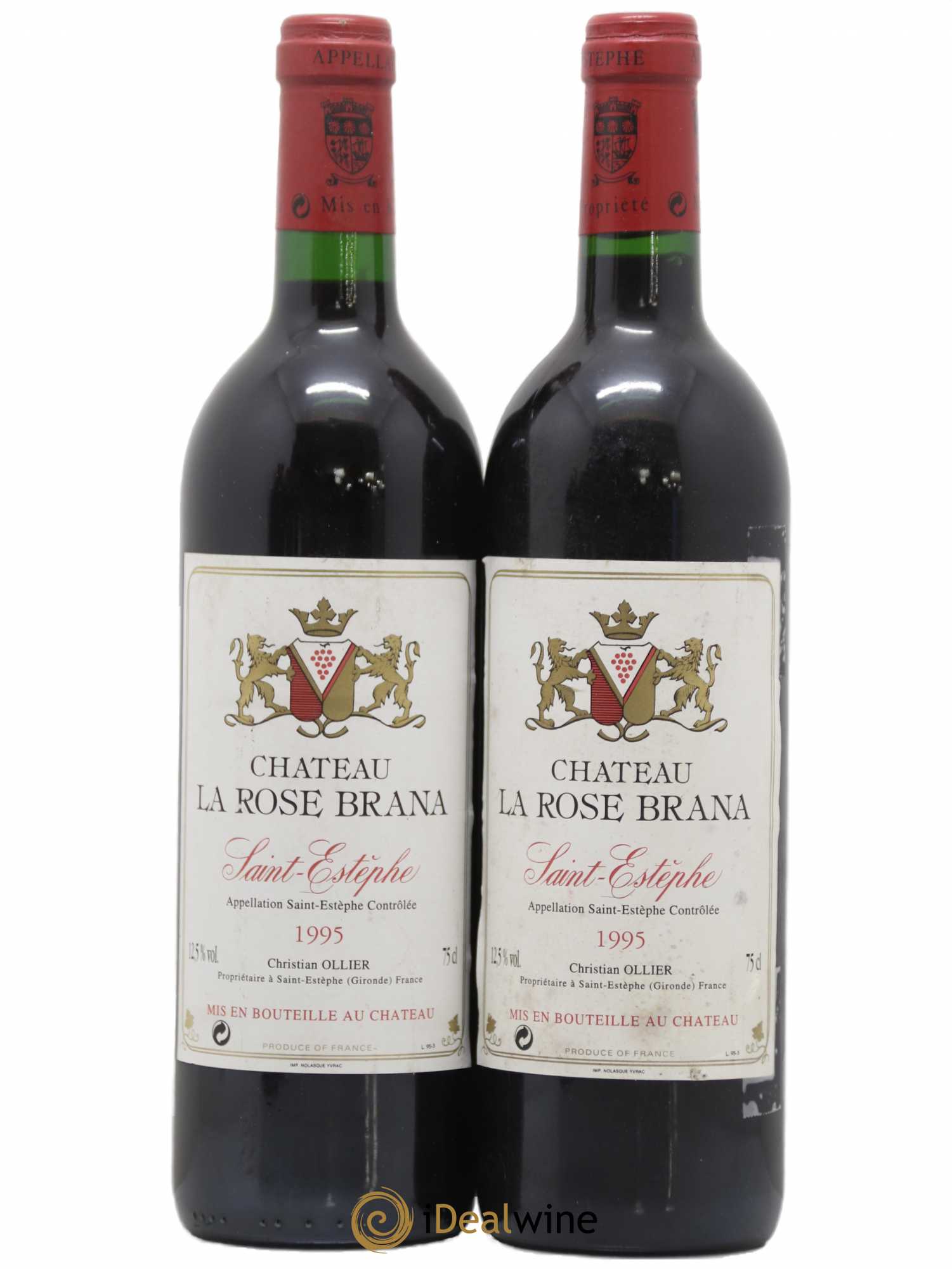 Saint-Estèphe Château La Rose Brana 1995 - Lot de 2 bouteilles - 0