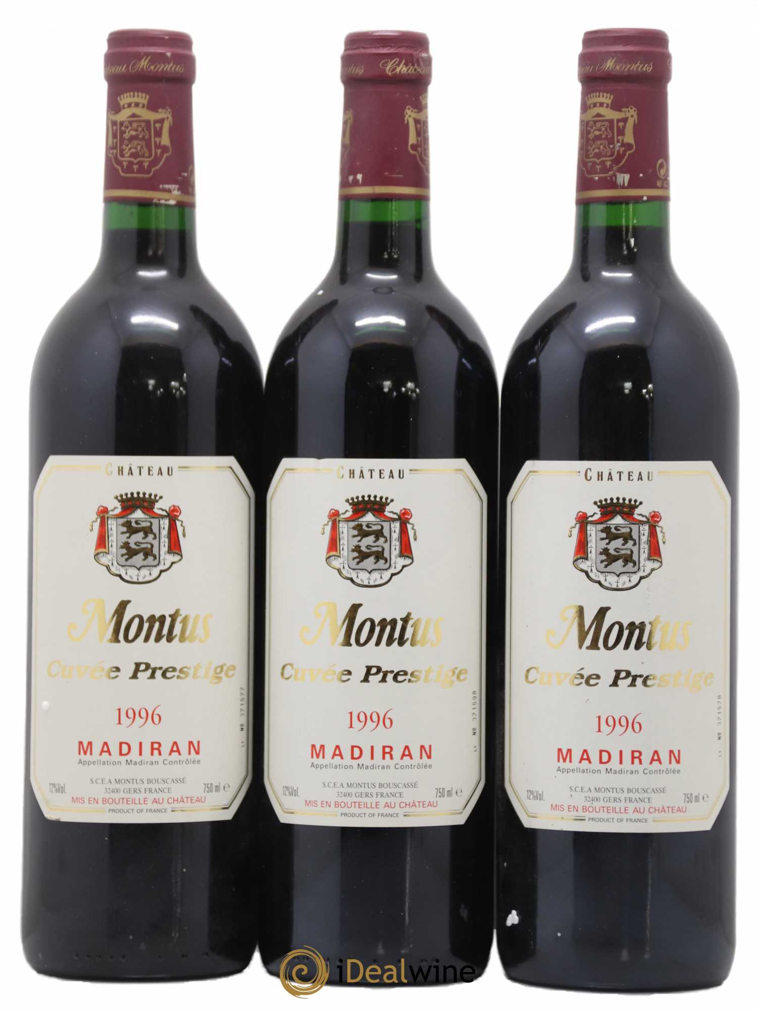 Madiran Château Montus-Prestige Alain Brumont 1996 - Lot de 3 bouteilles - 0
