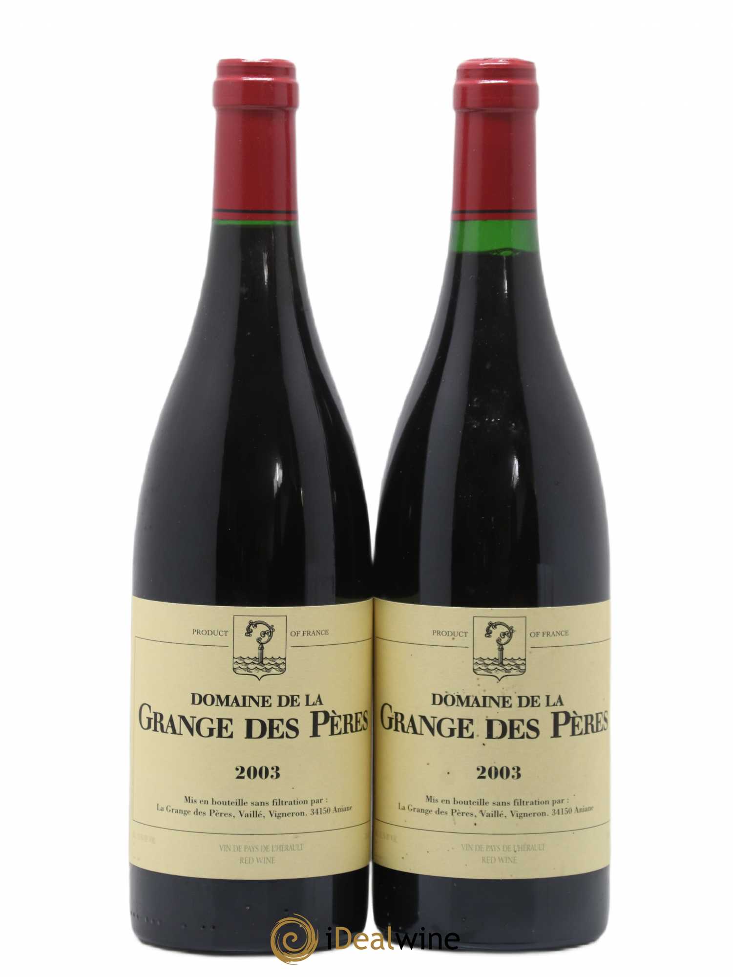Pays d'Hérault Grange des Pères Laurent Vaillé 2003 - Lot de 2 bouteilles - 0