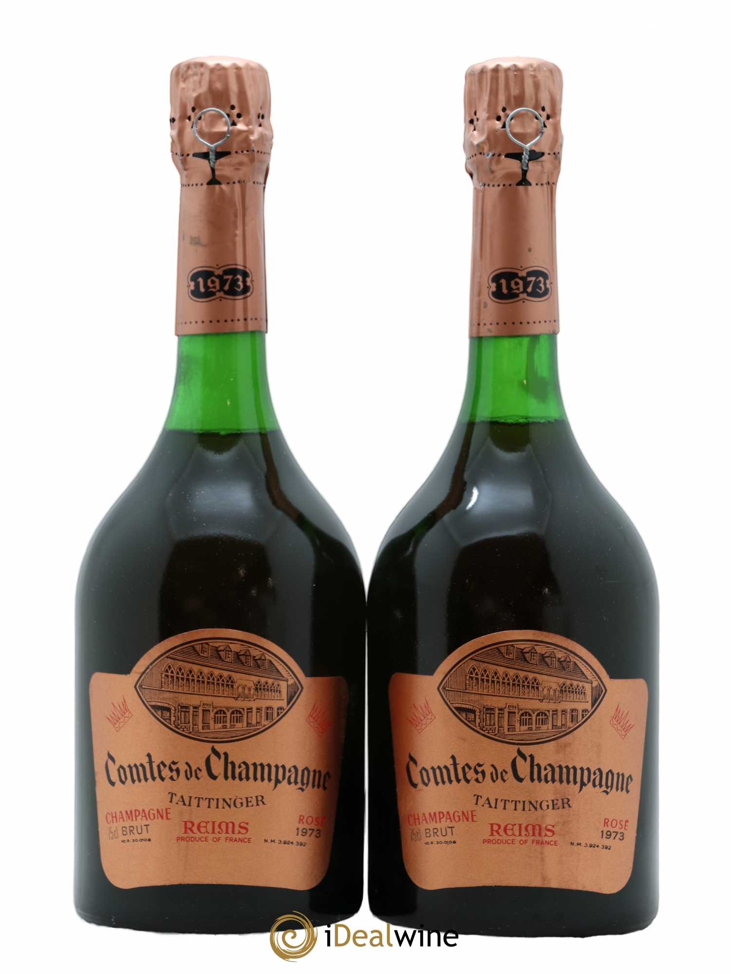 Comtes de Champagne Rosé Grand Cru Brut Taittinger 1973 - Lot de 2 bouteilles - 0