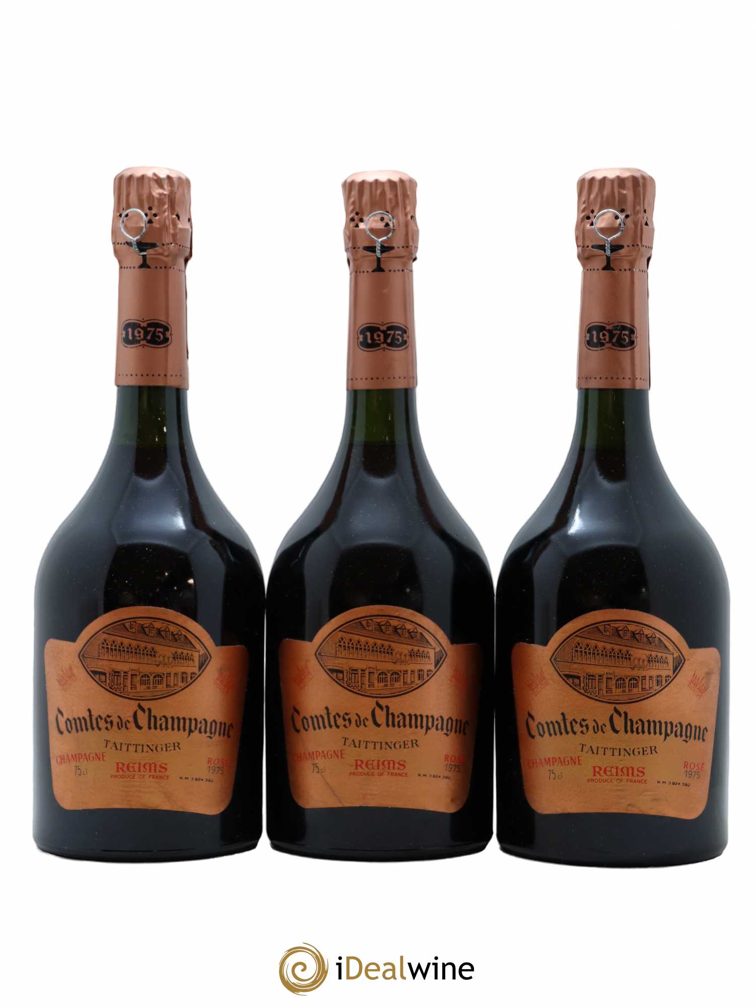 Comtes de Champagne Rosé Grand Cru Brut Taittinger 1975 - Lot de 3 bouteilles - 0