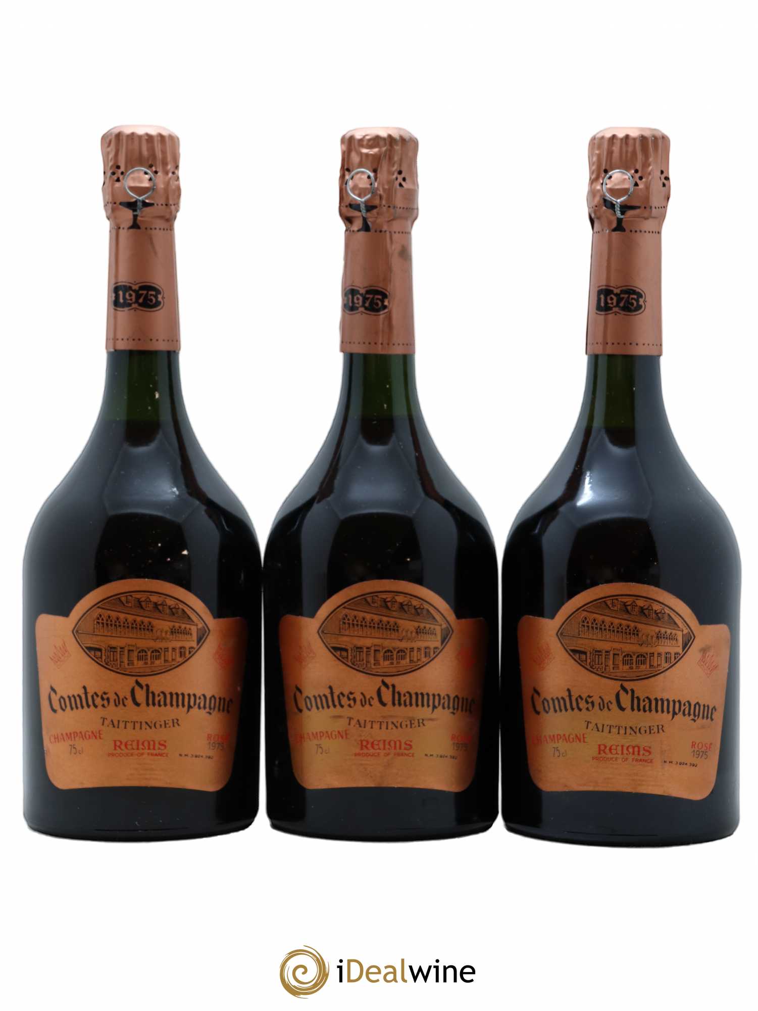 Comtes de Champagne Rosé Grand Cru Brut Taittinger 1975 - Lot de 3 bouteilles - 0