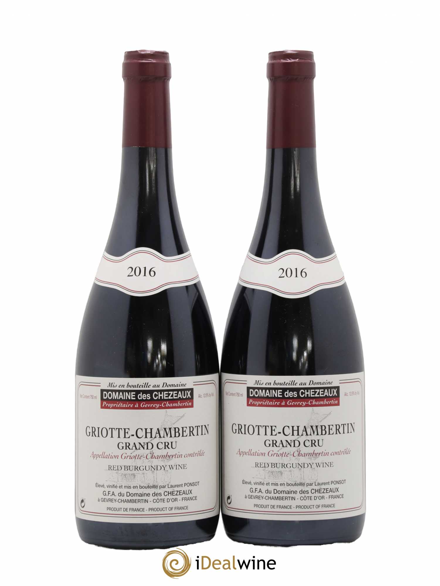 Griotte-Chambertin Grand Cru Des Chezeaux (Domaine) 2016 - Lot de 2 bouteilles - 0
