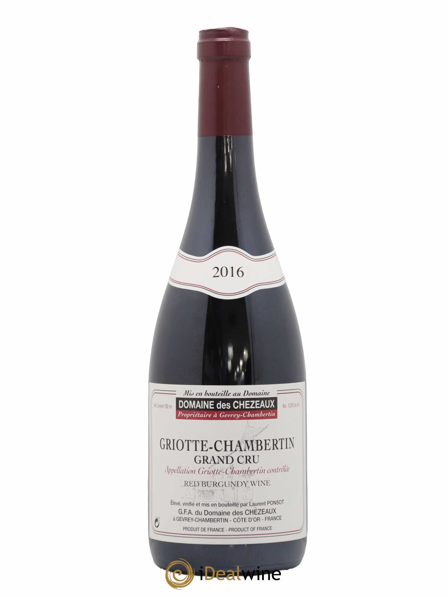 Griotte-Chambertin Grand Cru Des Chezeaux (Domaine) 2016 - Lot de 1 bouteille - 0
