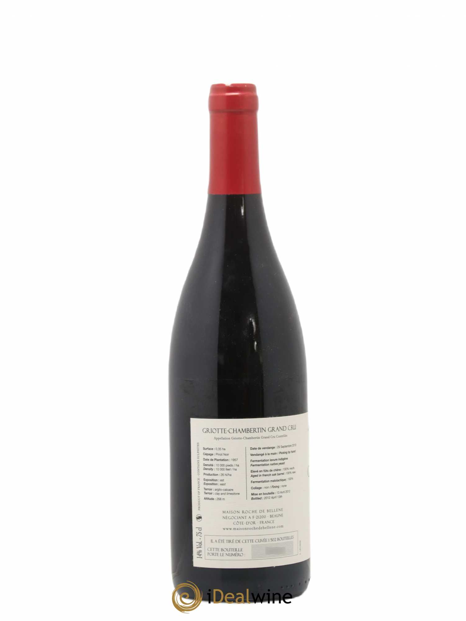 Griotte-Chambertin Grand Cru Roche de Bellene 2010 - Lot de 1 bouteille - 1