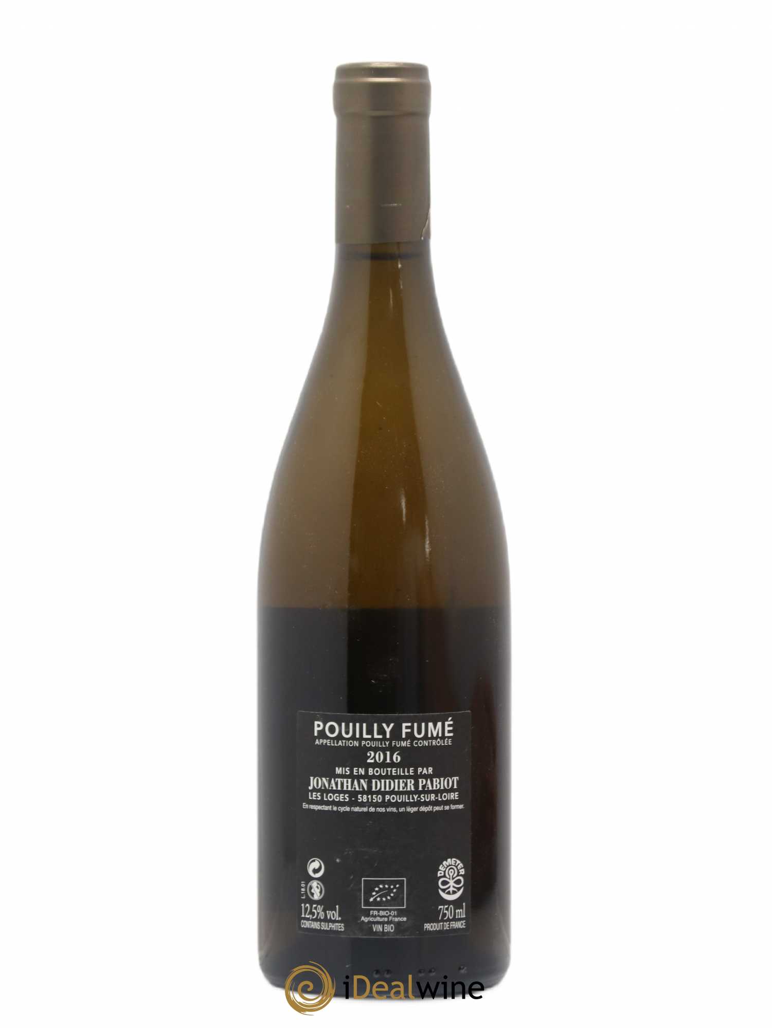 Pouilly-Fumé Eurythmie Jonathan Didier Pabiot 2016 - Lot de 1 bouteille - 1