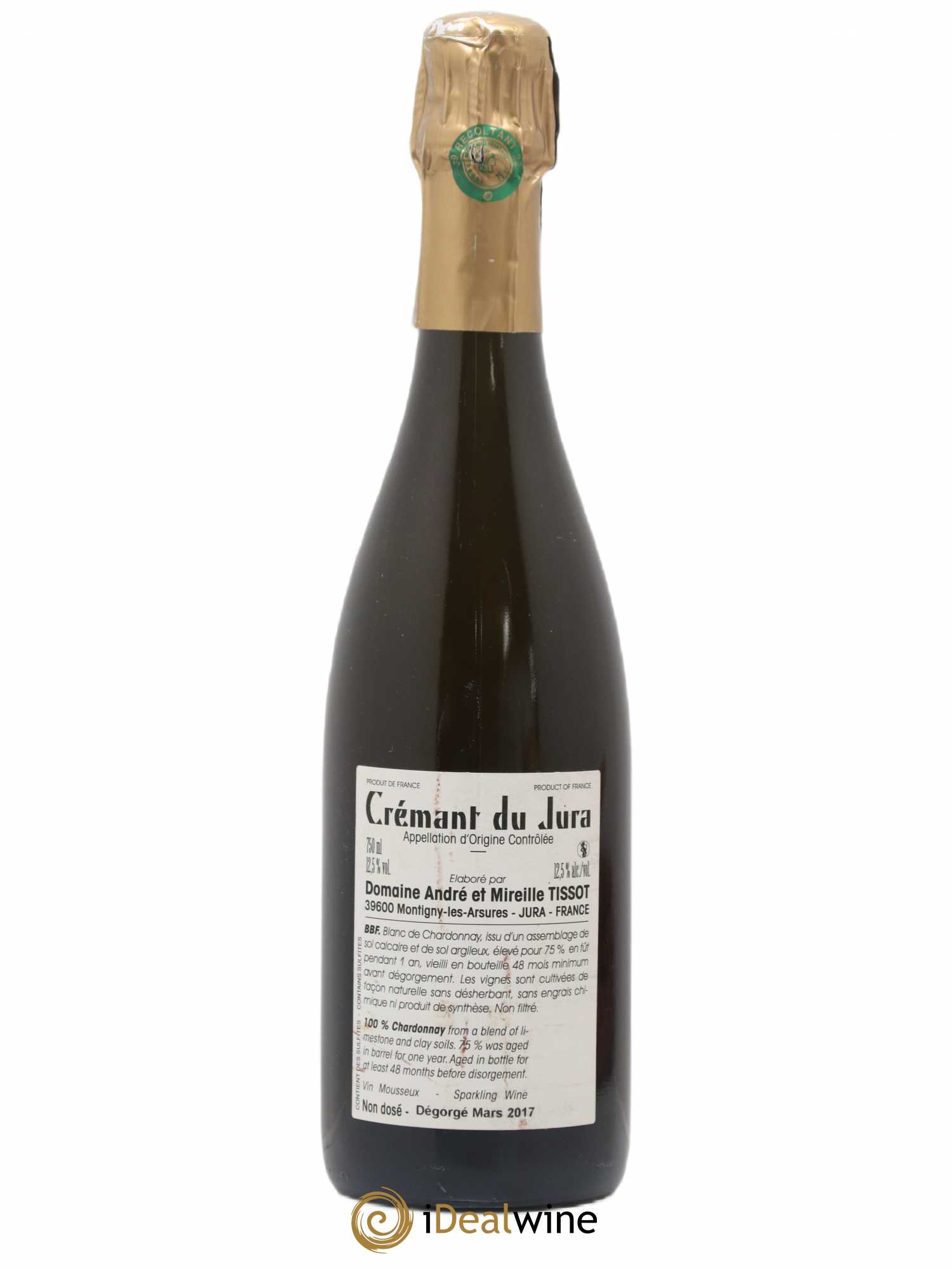 Crémant du Jura BBF Bénédicte et Stéphane Tissot - Lot de 1 bouteille - 1