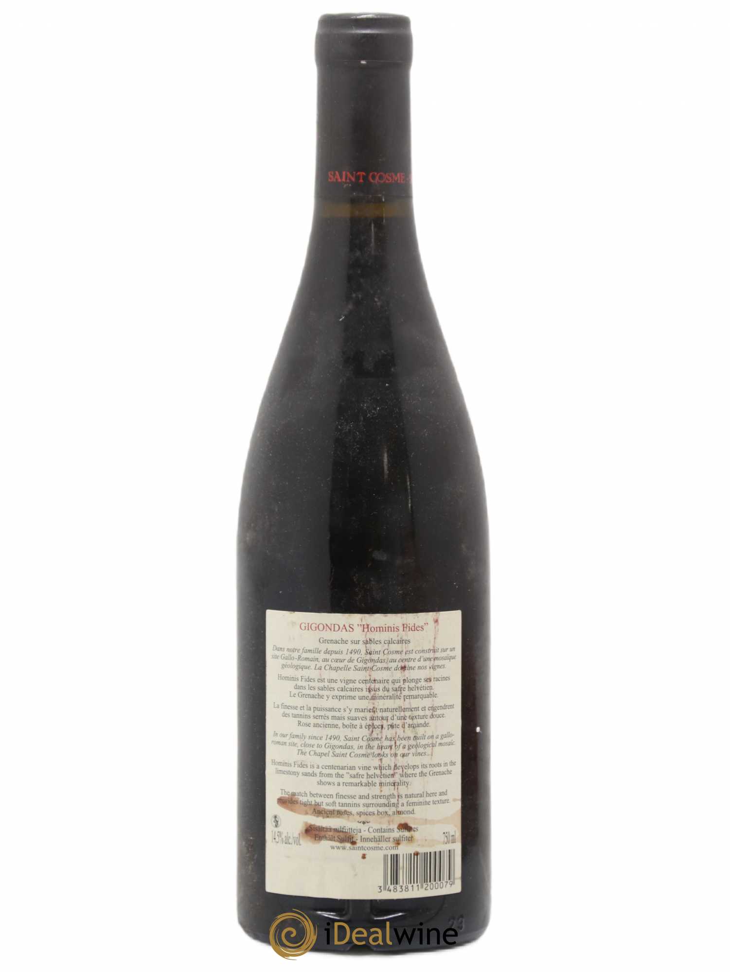 Gigondas Hominis Fides Saint Cosme 2007 - Lot de 1 bouteille - 1