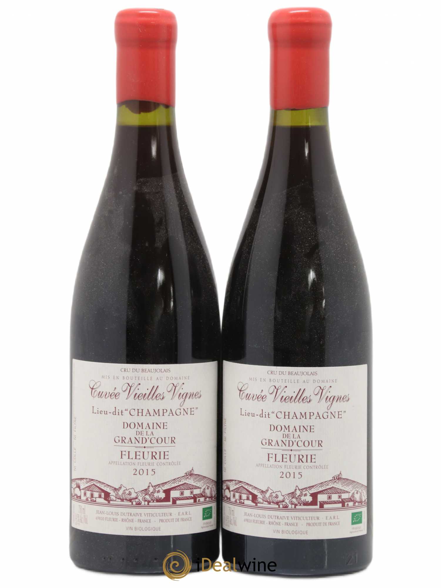 Fleurie Champagne - Cuvée Vieilles Vignes Grand'cour (Domaine de la) - Jean-Louis Dutraive Clos Saint-Patrice 2015 - Lot de 2 bouteilles - 0
