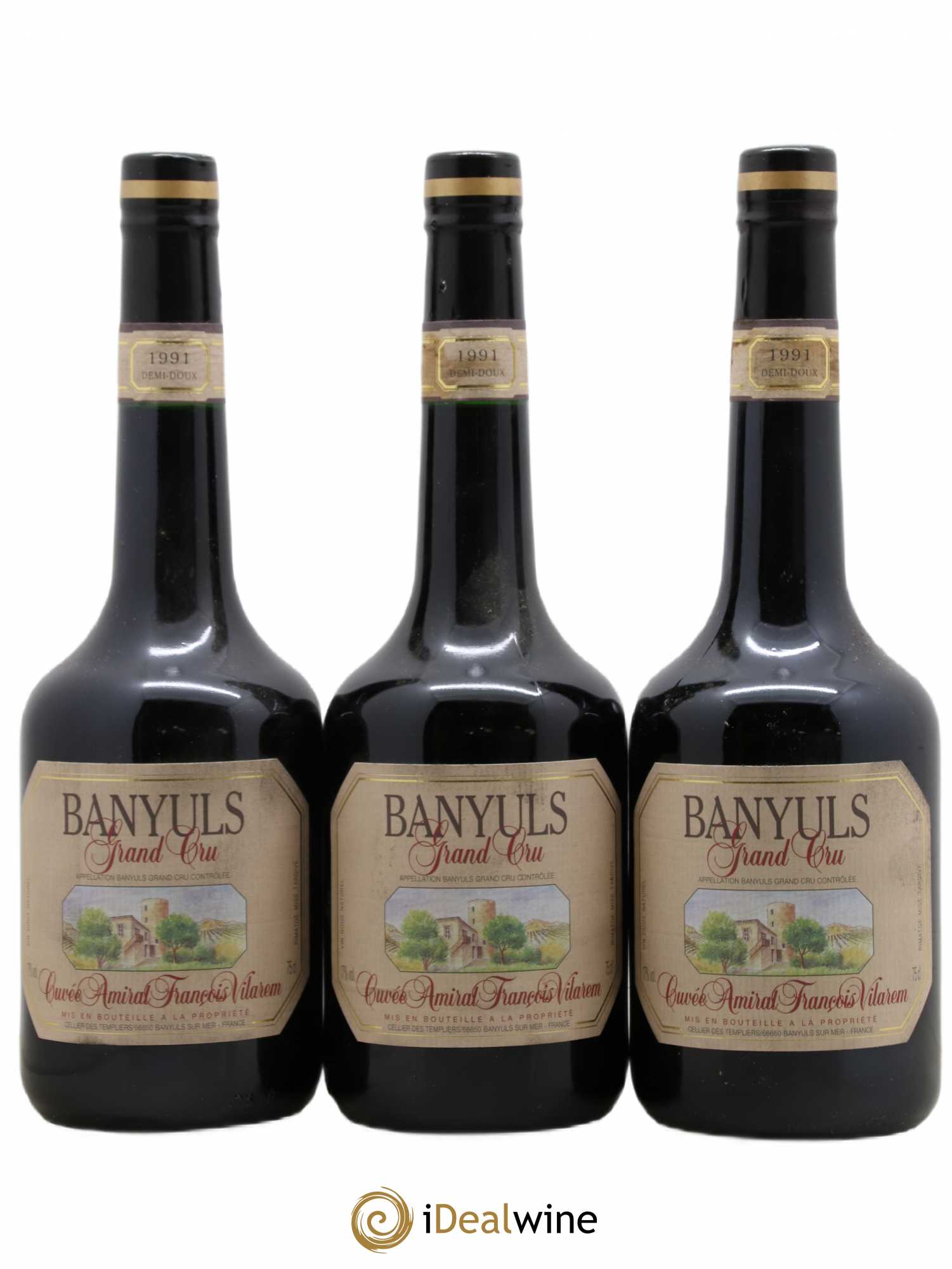 Banyuls Cuvée Amiral Francois Vilarem 1991 - Posten von 3 Flaschen - 0