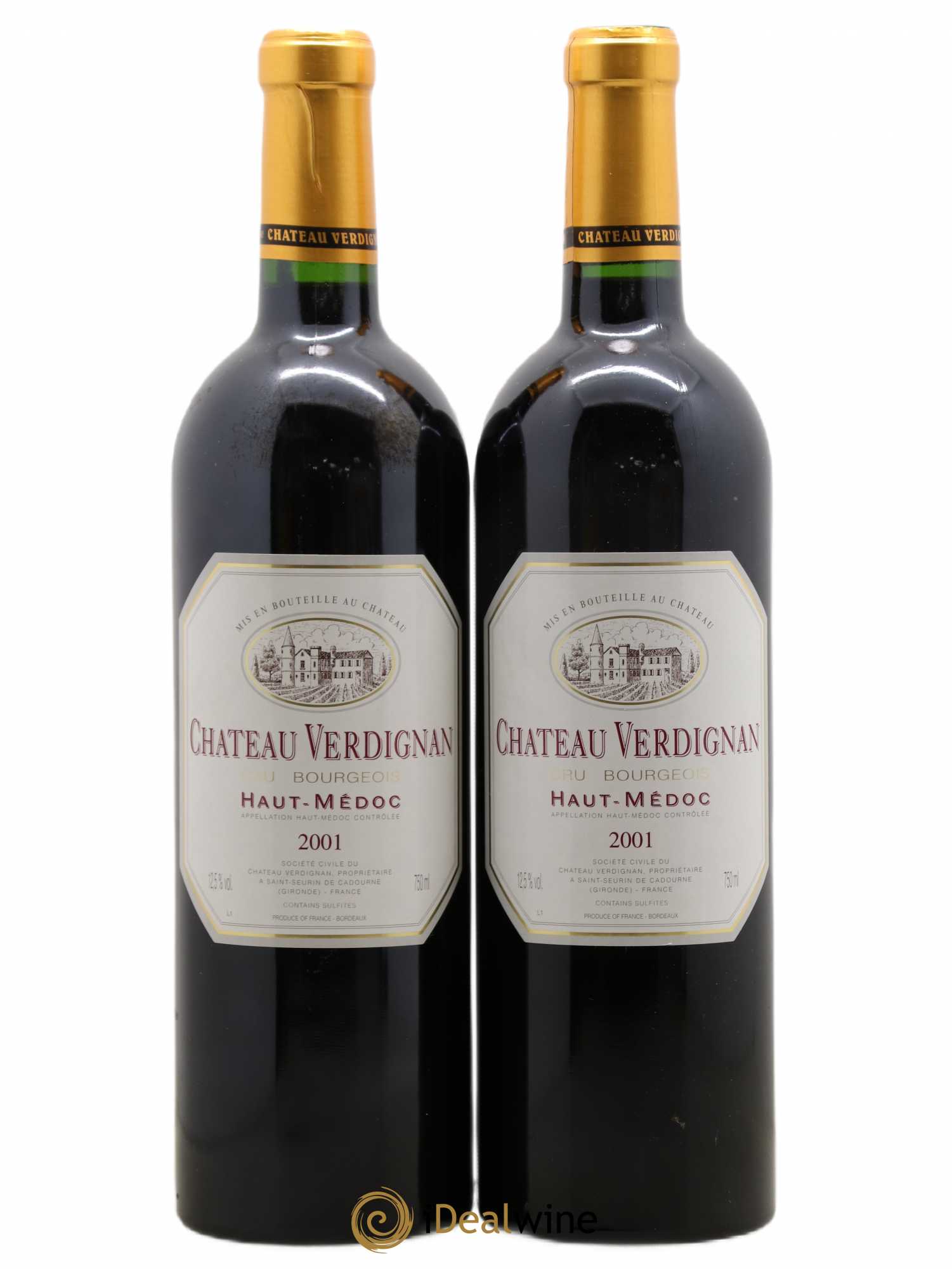 Château Verdignan Cru Bourgeois 2001 - Lot de 2 bouteilles - 0