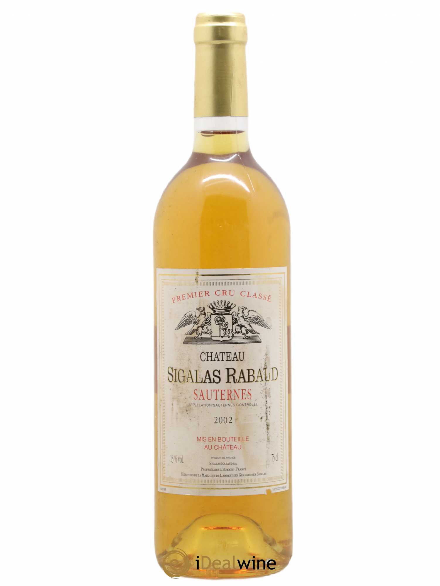 Château Sigalas Rabaud 1er Grand Cru Classé 2002 - Lotto di 1 bottiglia - 0