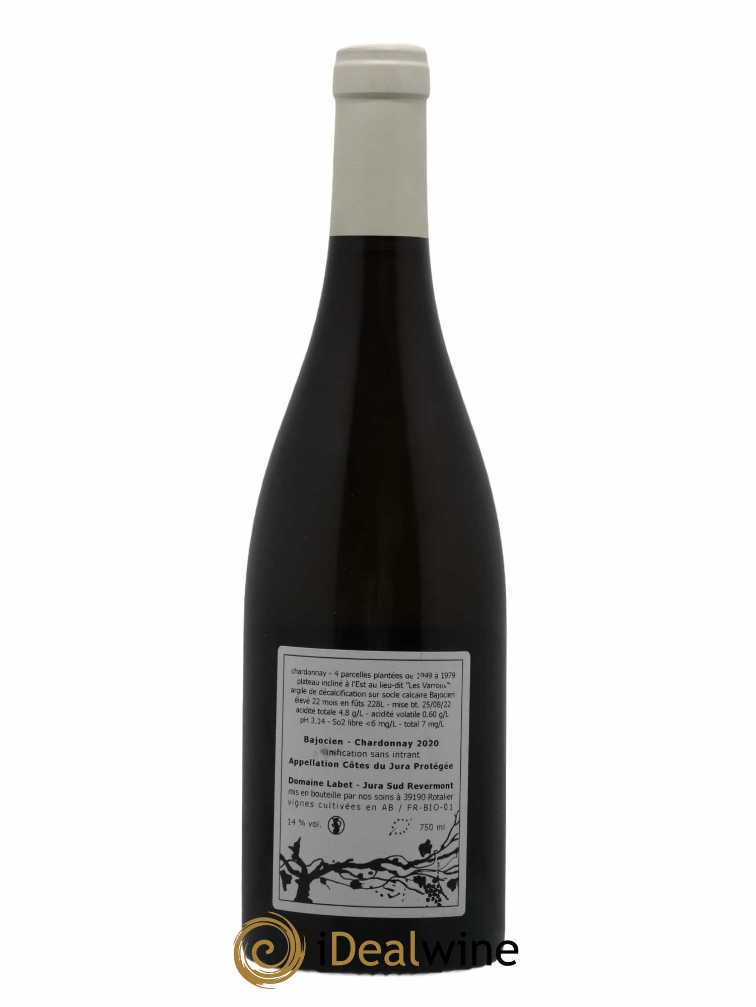 Côtes du Jura Chardonnay Bajocien Romain - Julien - Charline Labet 2020 - Lot de 1 bouteille - 1
