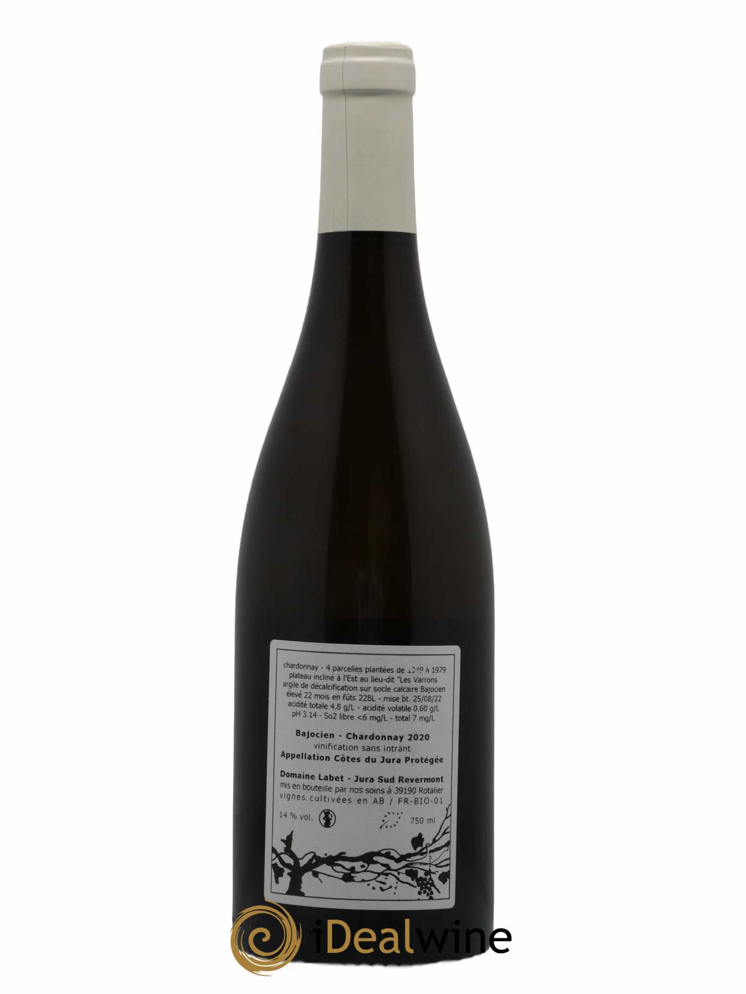 Côtes du Jura Chardonnay Bajocien Romain - Julien - Charline Labet 2020 - Lot de 1 bouteille - 1