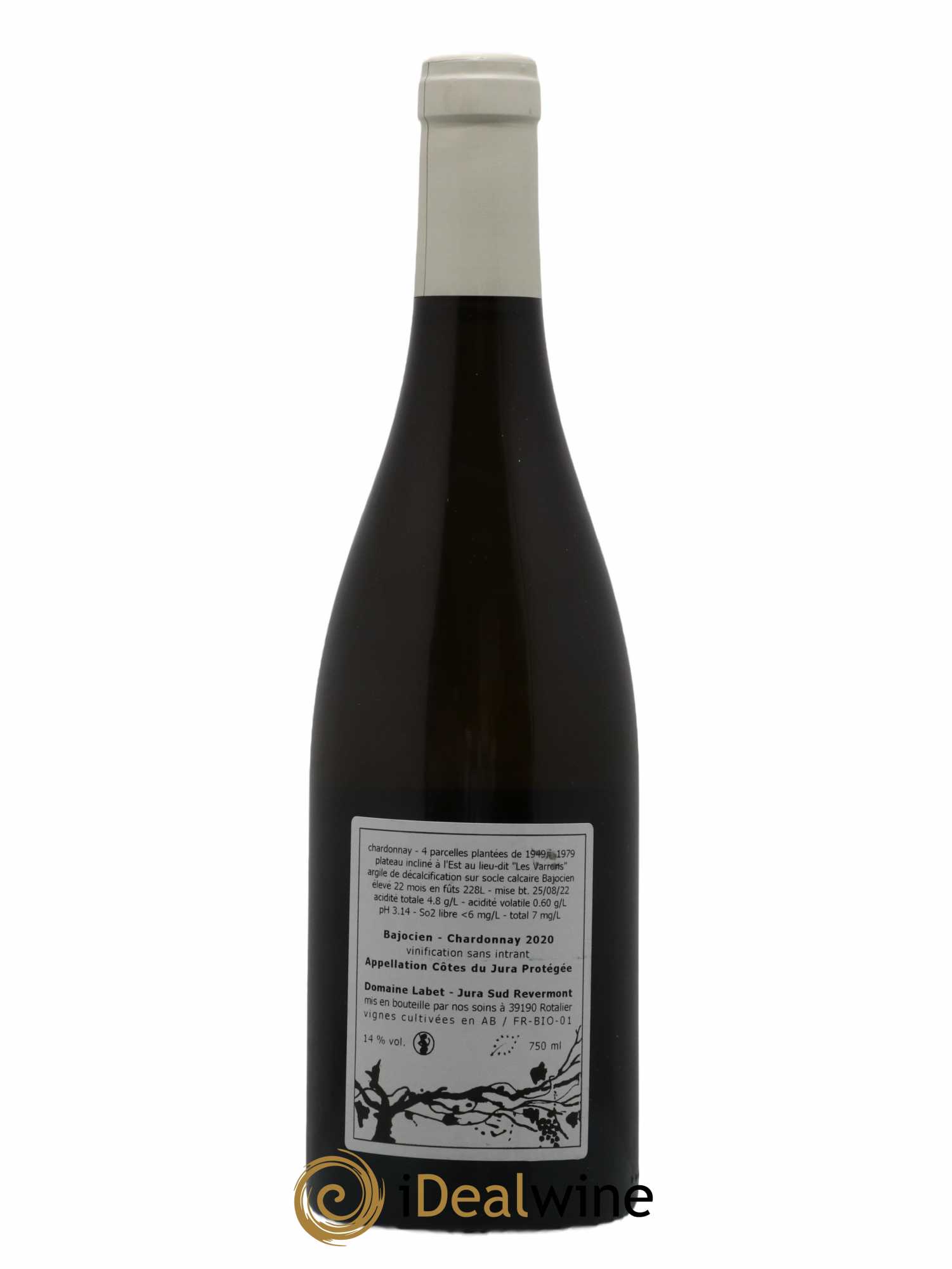 Côtes du Jura Chardonnay Bajocien Romain - Julien  - Charline Labet 2020 - Lot de 1 bouteille - 1