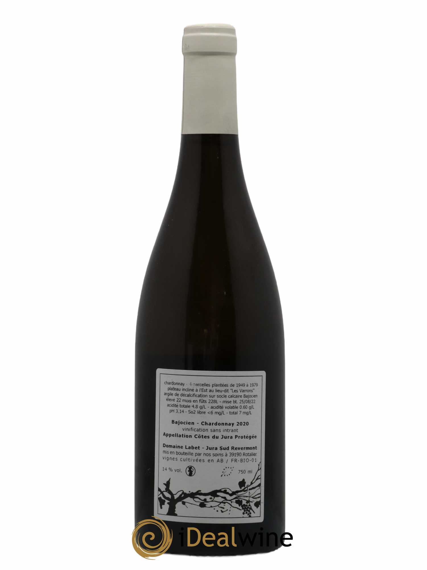 Côtes du Jura Chardonnay Bajocien Romain - Julien  - Charline Labet 2020 - Lot de 1 bouteille - 1
