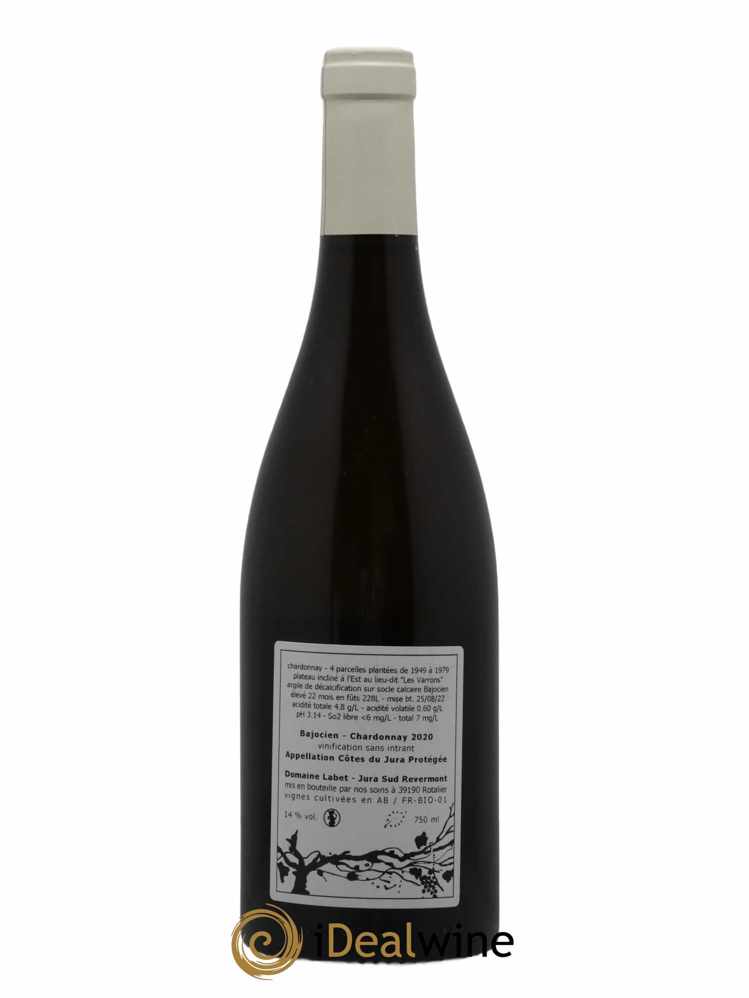 Côtes du Jura Chardonnay Bajocien Romain - Julien  - Charline Labet 2020 - Posten von 1 Flasche - 1
