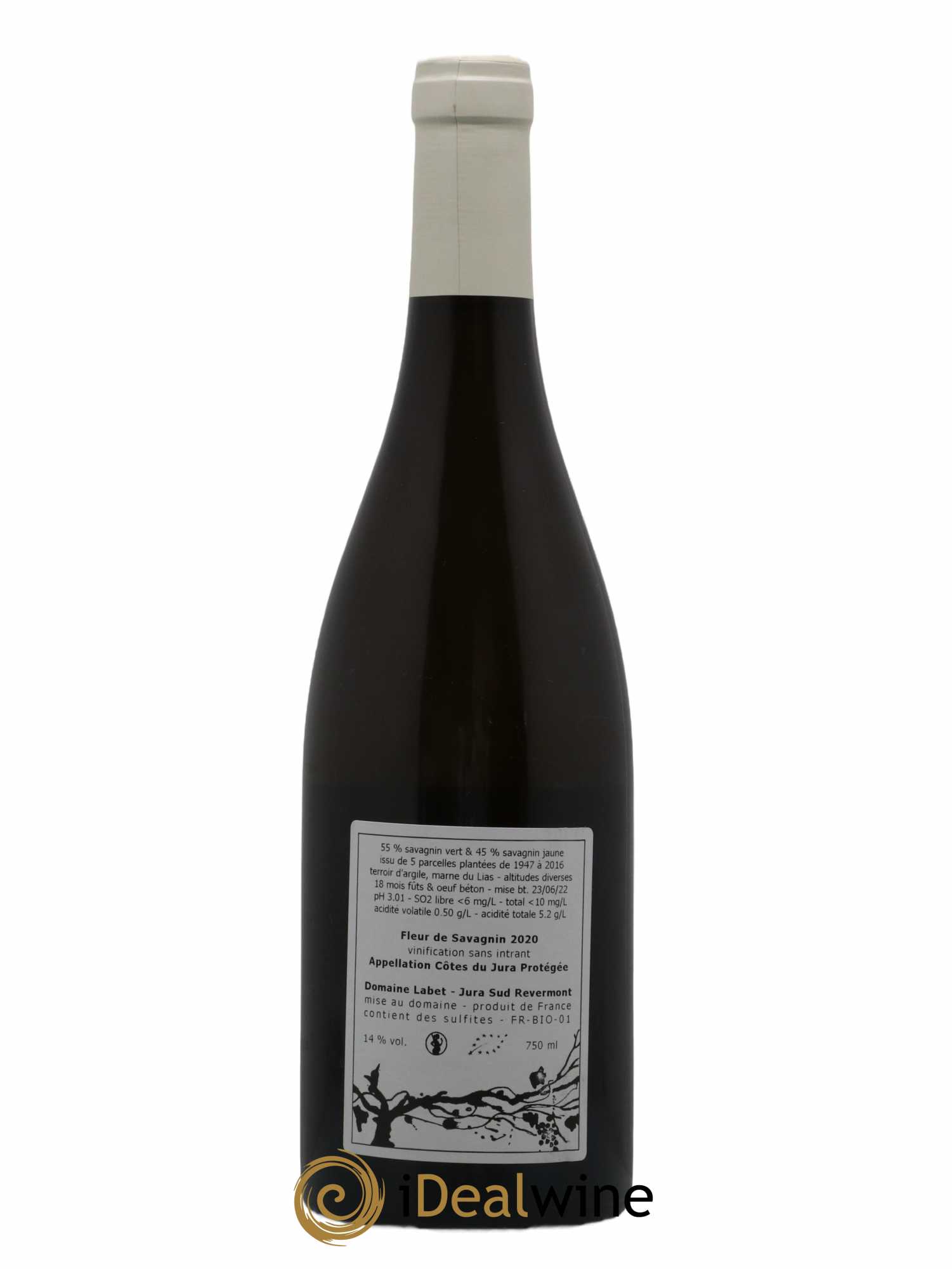 Côtes du Jura Fleur de Savagnin Romain - Julien - Charline Labet 2020 - Lot de 1 bouteille - 1