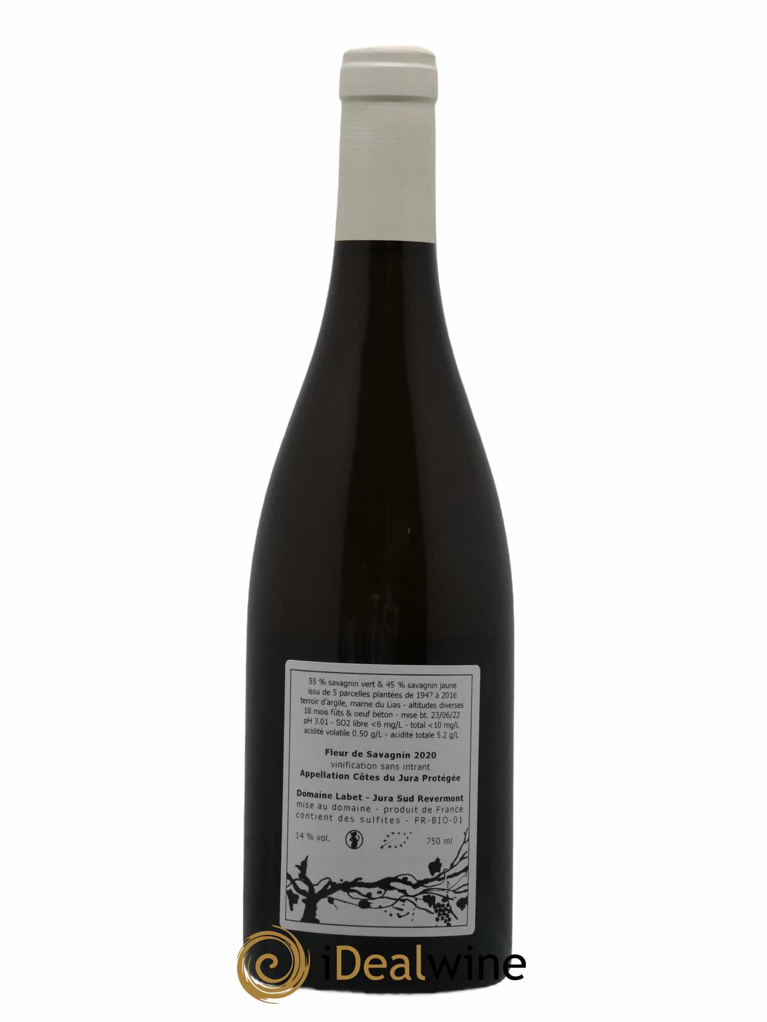 Côtes du Jura Fleur de Savagnin Romain - Julien  - Charline Labet  2020 - Lot de 1 bouteille - 1