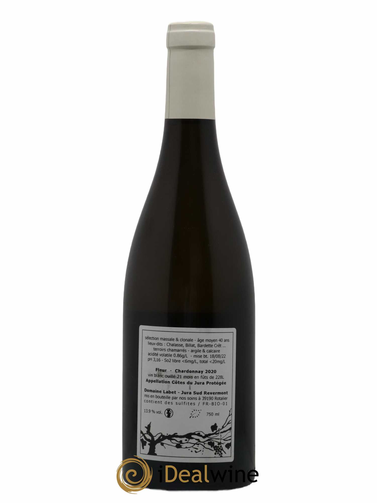 Côtes du Jura Chardonnay Fleur Romain - Julien - Charline Labet 2020 - Lot de 1 bouteille - 1