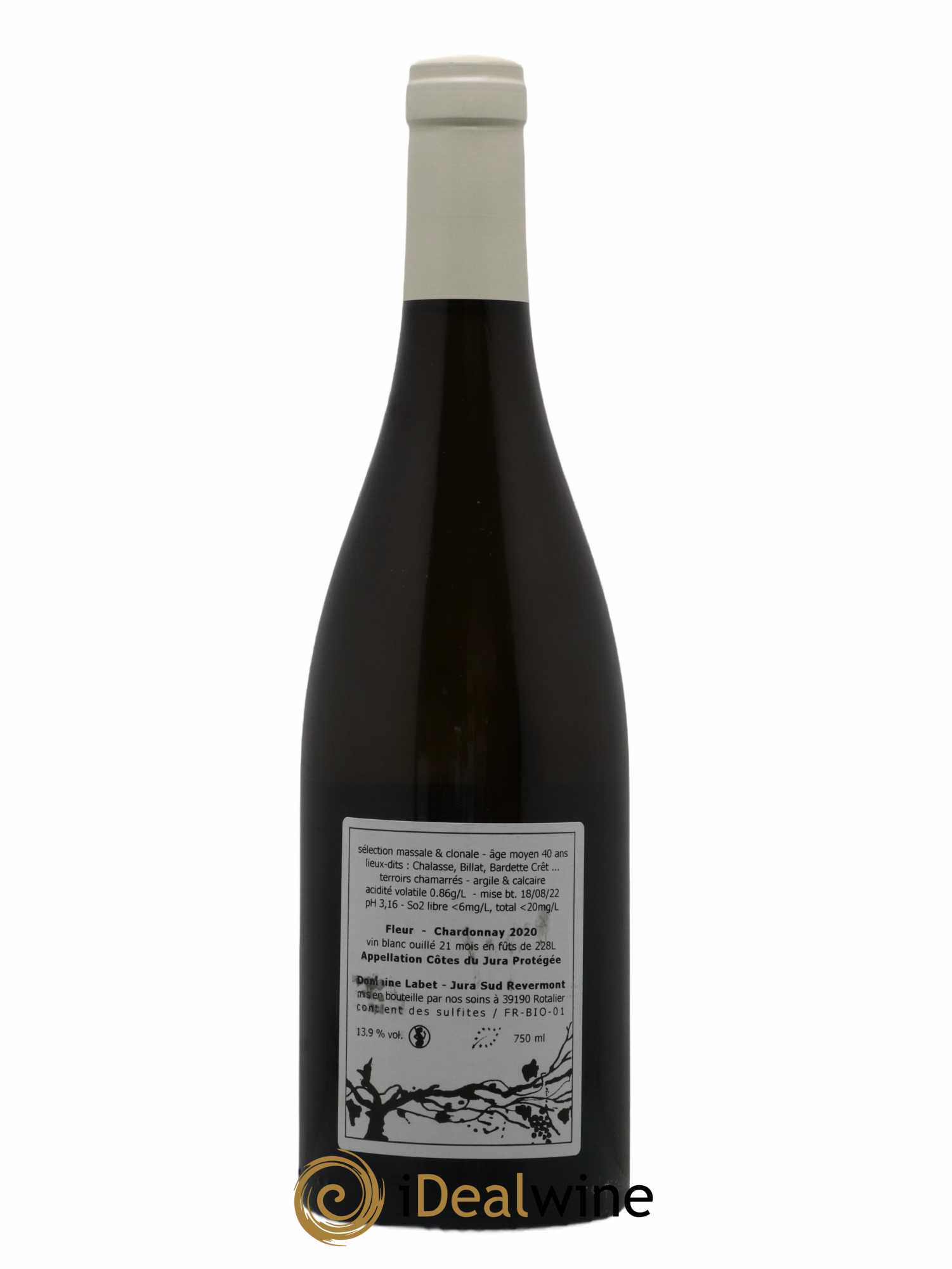 Côtes du Jura Chardonnay Fleur Romain - Julien  - Charline Labet 2020 - Lot de 1 bouteille - 1