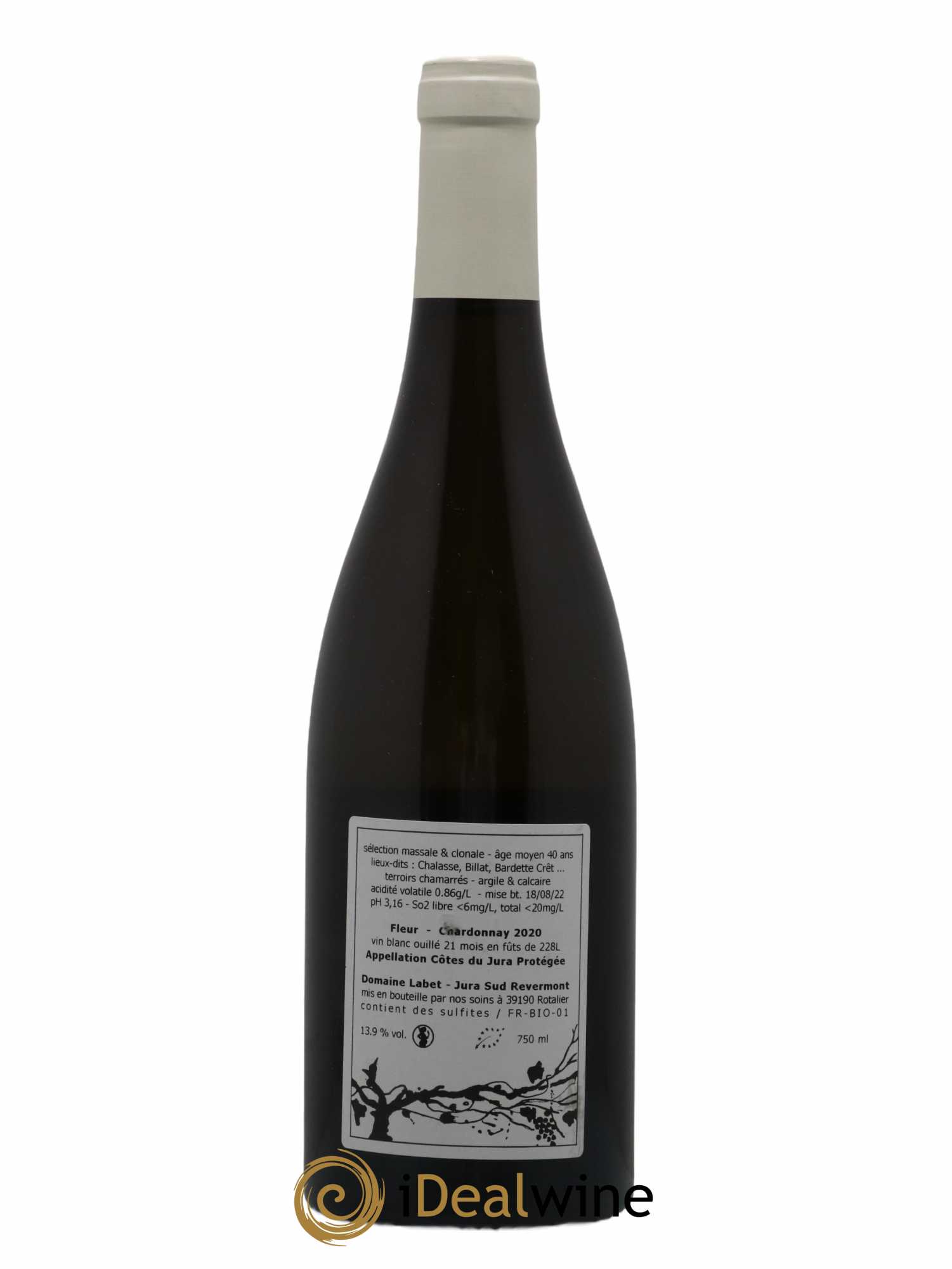 Côtes du Jura Chardonnay Fleur Romain - Julien  - Charline Labet 2020 - Lot de 1 bouteille - 1