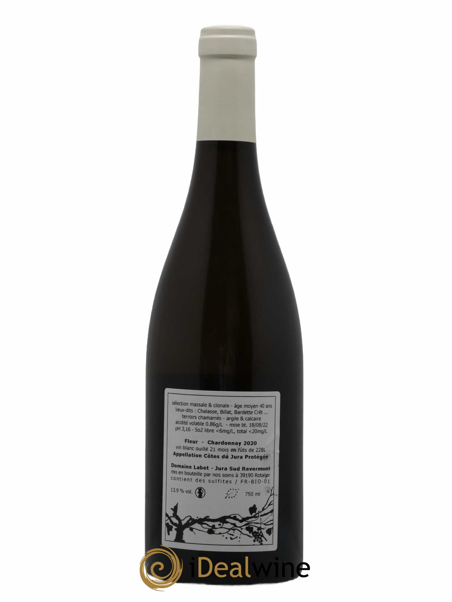 Côtes du Jura Chardonnay Fleur Romain - Julien - Charline Labet 2020 - Lot de 1 bouteille - 1