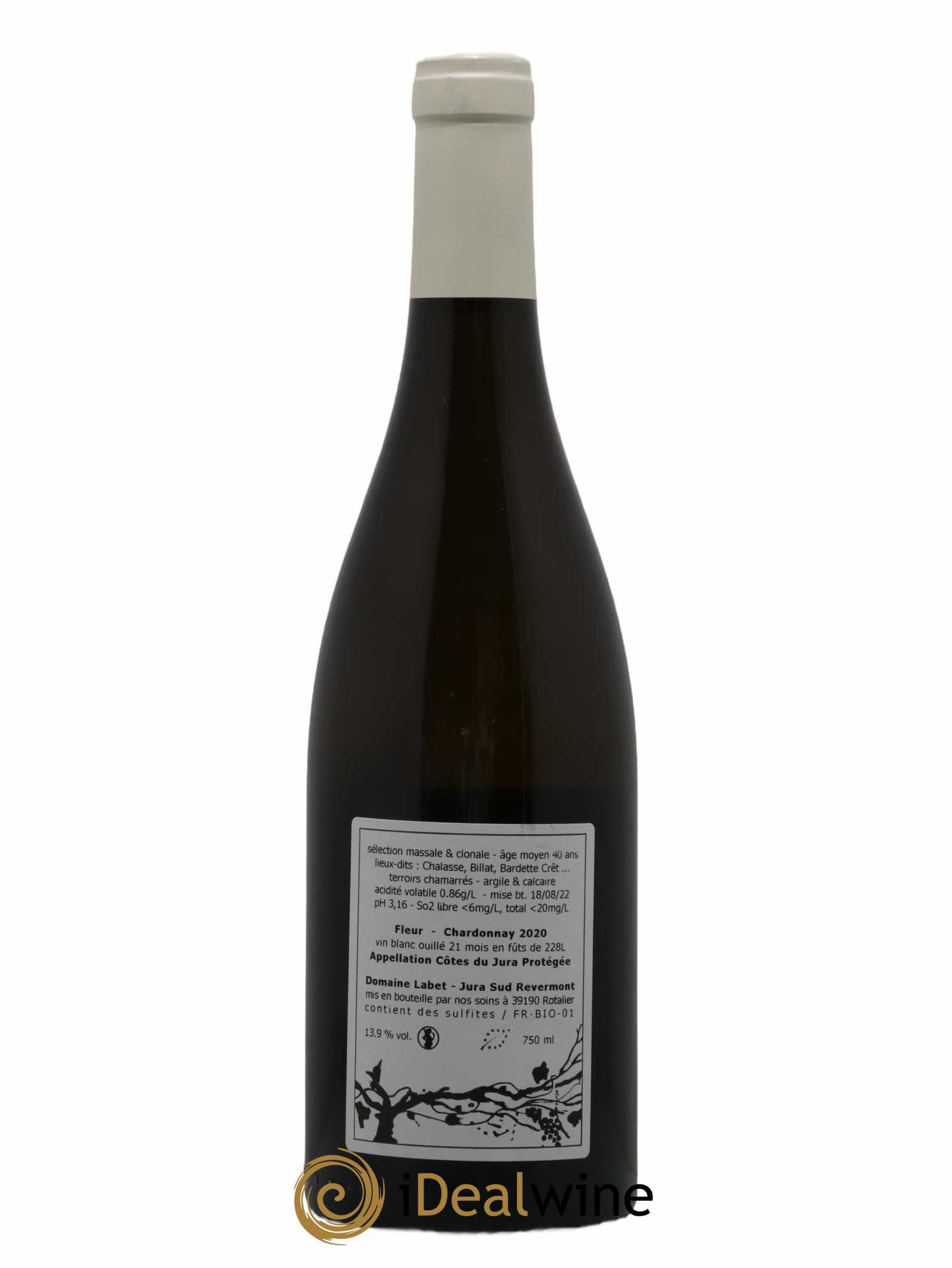 Côtes du Jura Chardonnay Fleur Romain - Julien - Charline Labet 2020 - Lot de 1 bouteille - 1