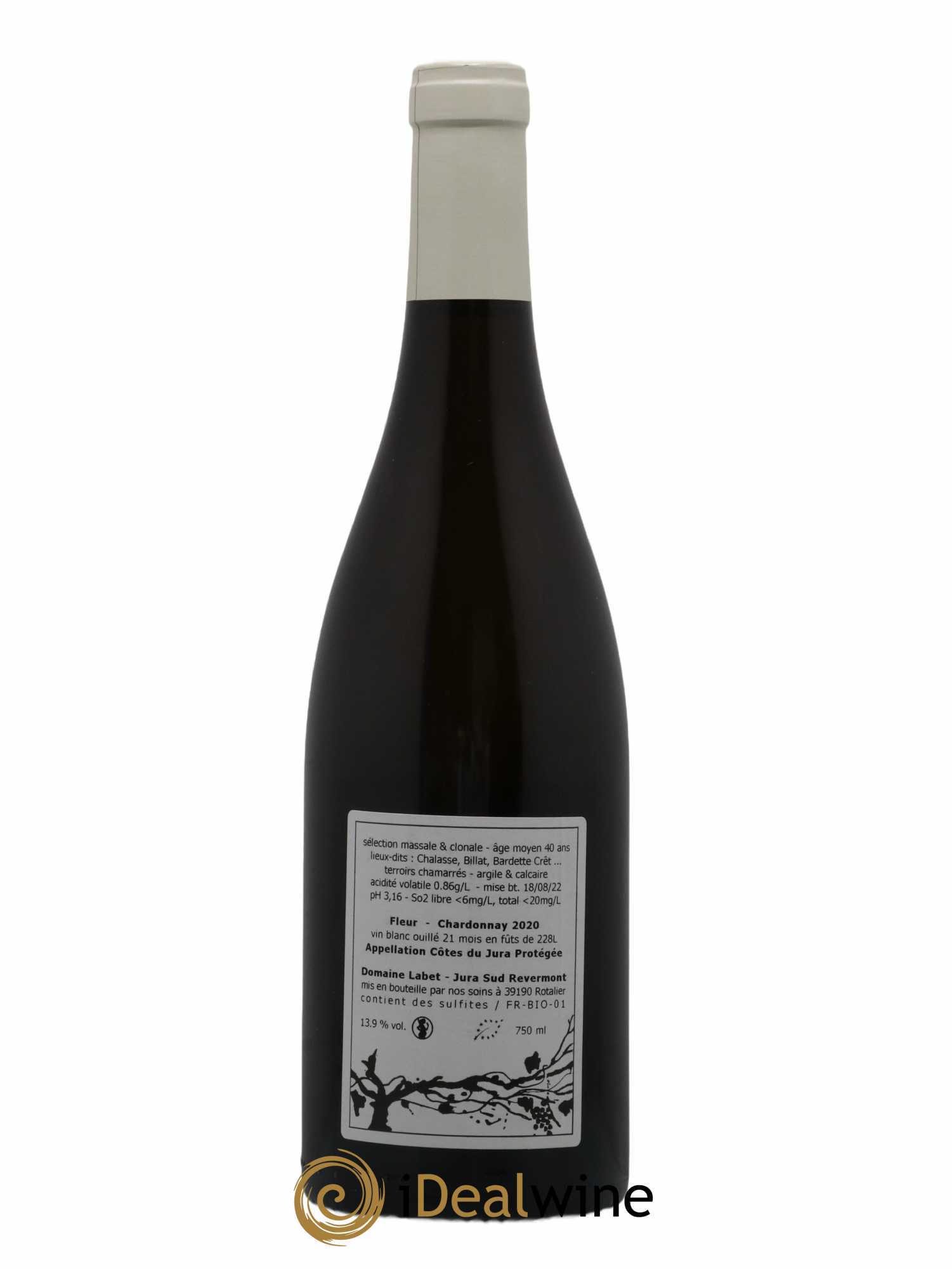 Côtes du Jura Chardonnay Fleur Romain - Julien - Charline Labet 2020 - Lot de 1 bouteille - 1