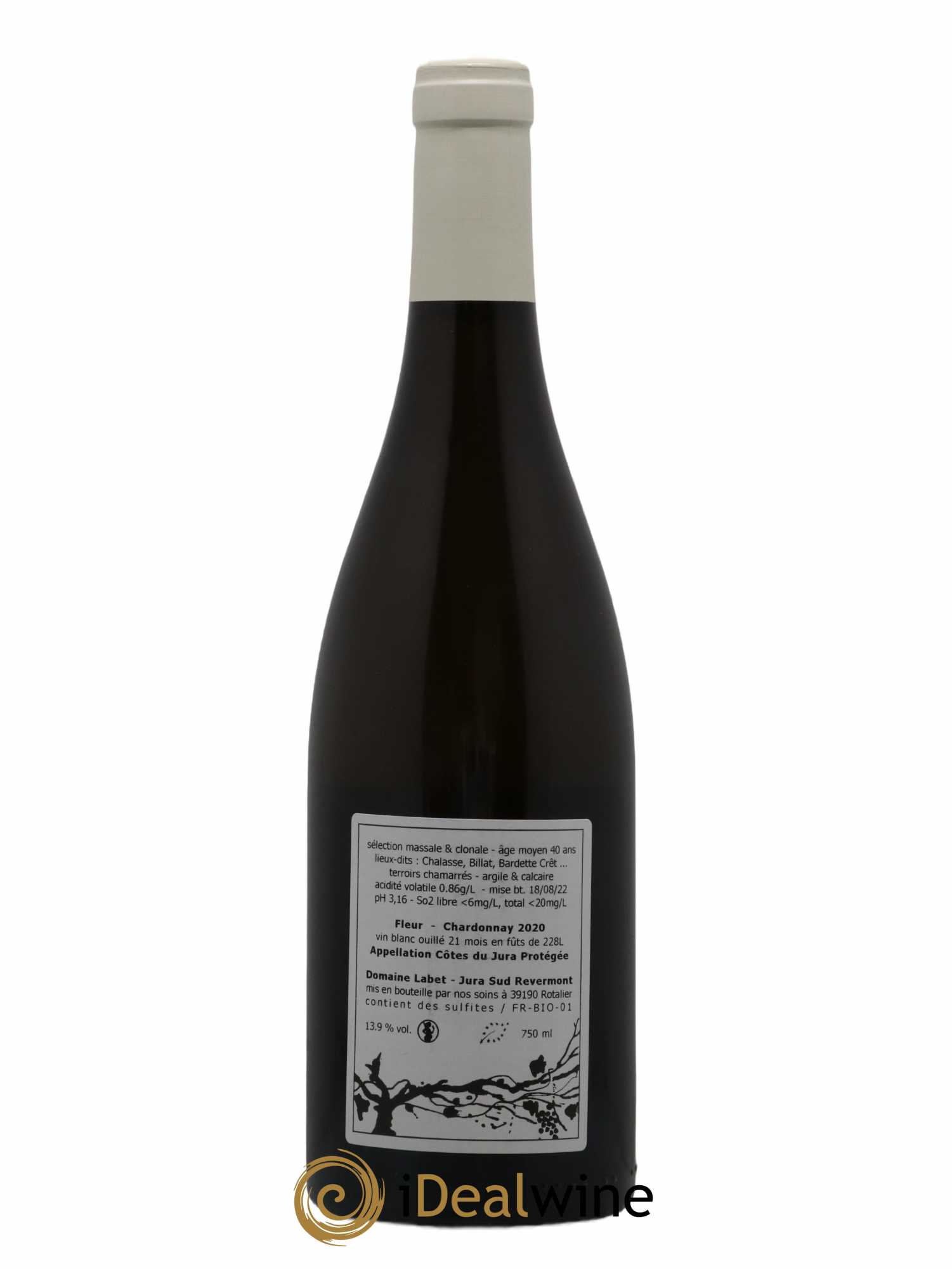 Côtes du Jura Chardonnay Fleur Romain - Julien - Charline Labet 2020 - Lot de 1 bouteille - 1