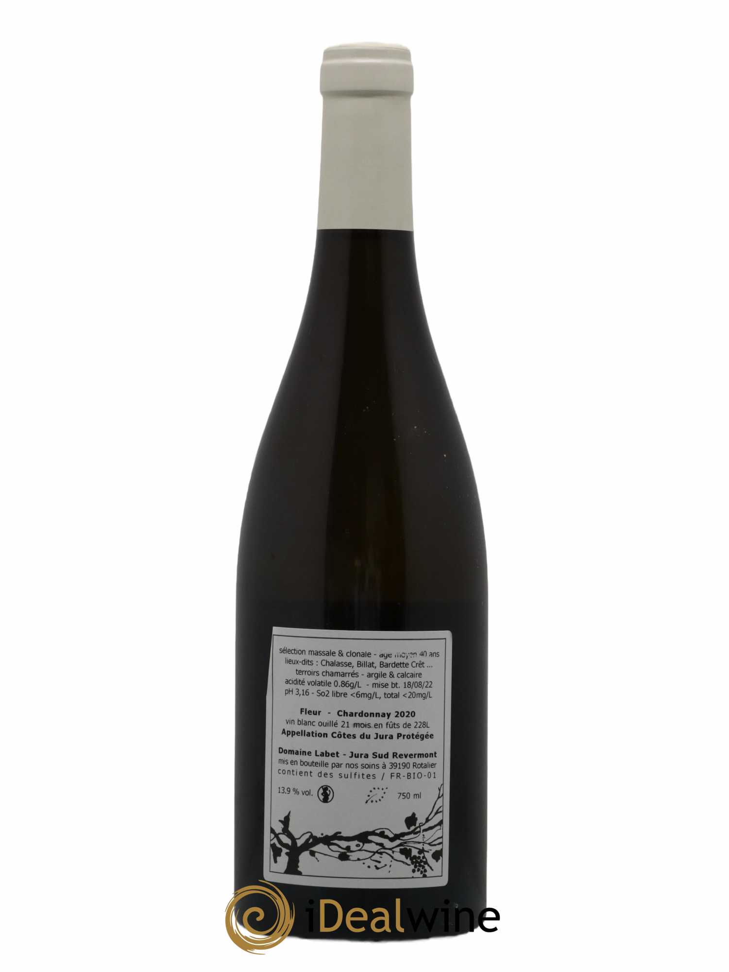 Côtes du Jura Chardonnay Fleur Romain - Julien - Charline Labet 2020 - Lot de 1 bouteille - 1