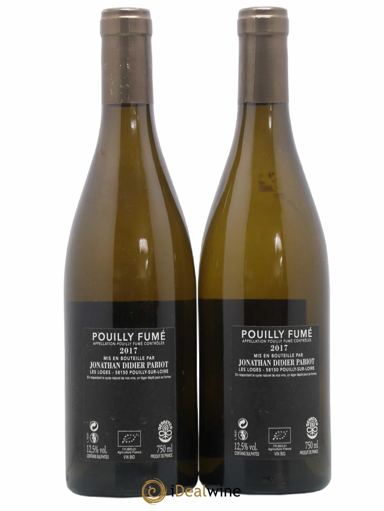 Pouilly-Fumé Eurythmie Jonathan Didier Pabiot (sans prix de réserve) 2017 - Lot de 2 bouteilles - 1