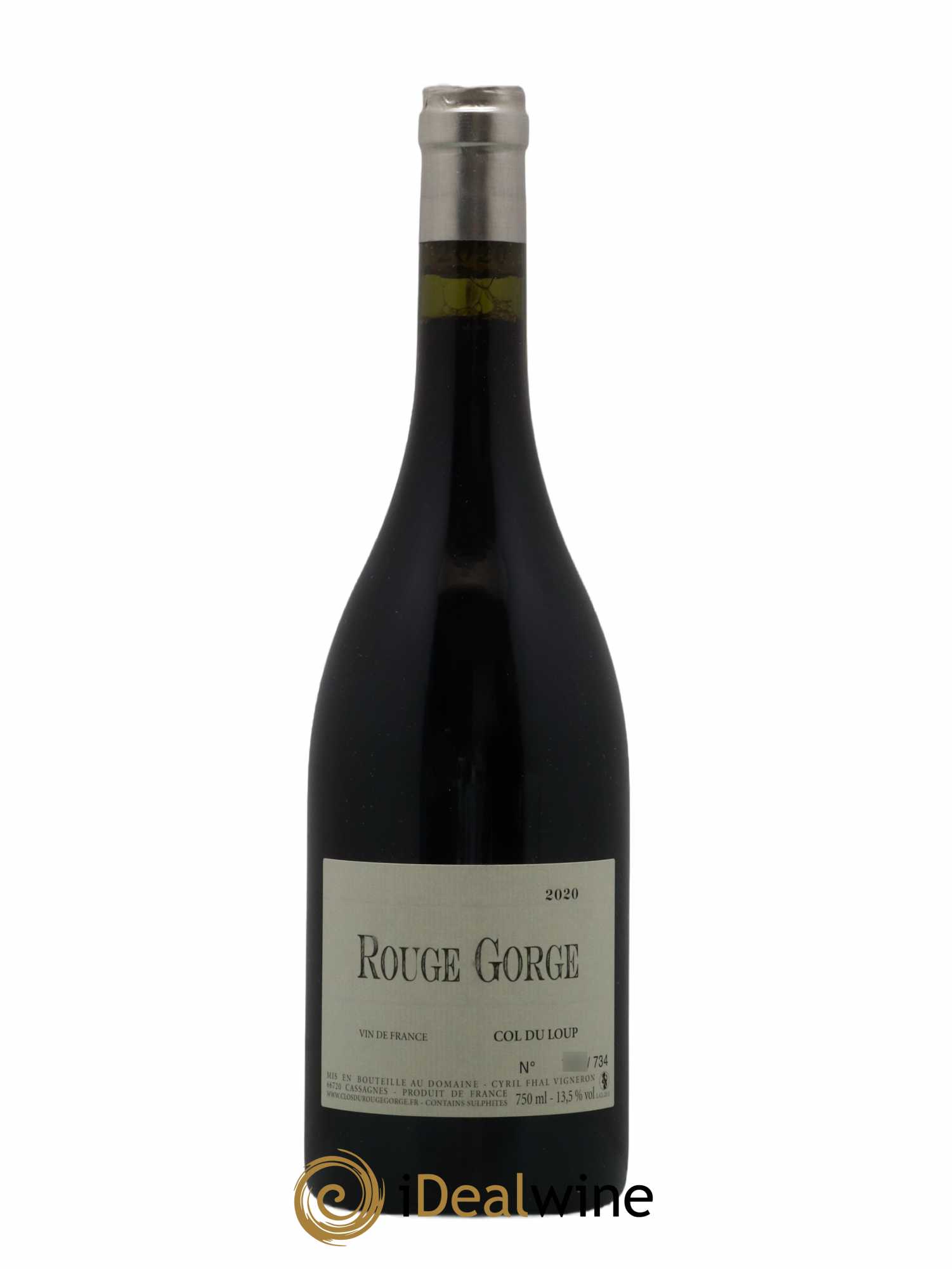 Vin de France Col du Loup Rouge Gorge 2020 - Lot de 1 bouteille - 0
