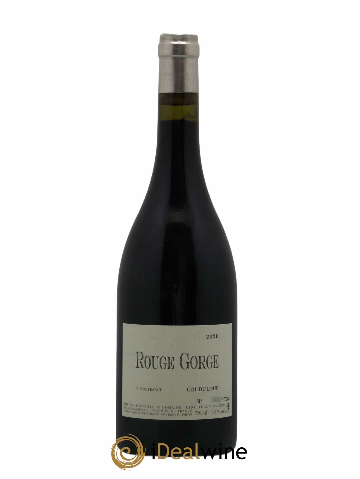 Vin de France Col du Loup Rouge Gorge 2020 - Lot de 1 bouteille - 0