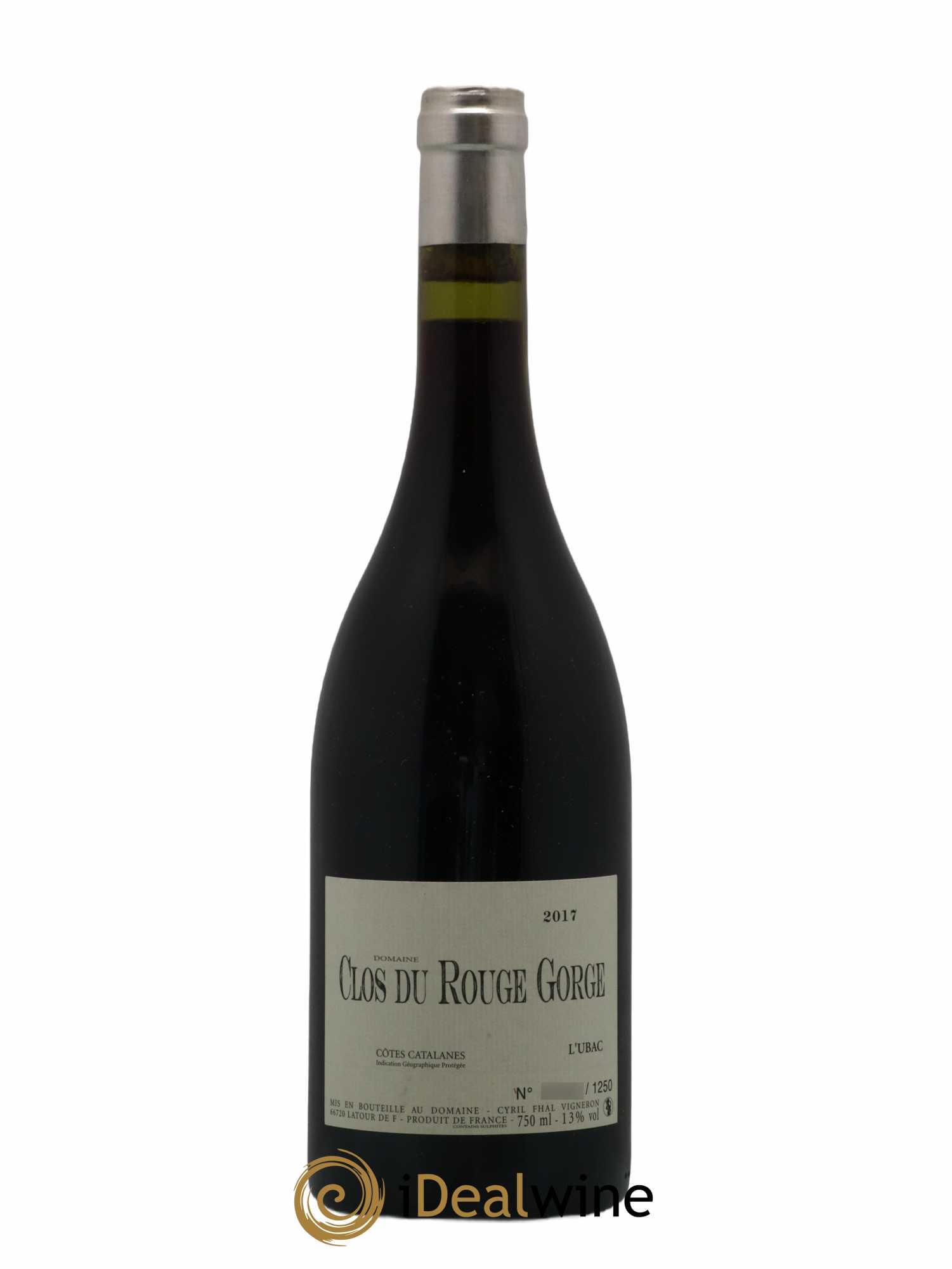 Côtes Catalanes Clos du Rouge Gorge L'Ubac Cyril Fhal 2017 - Lot de 1 bouteille - 0