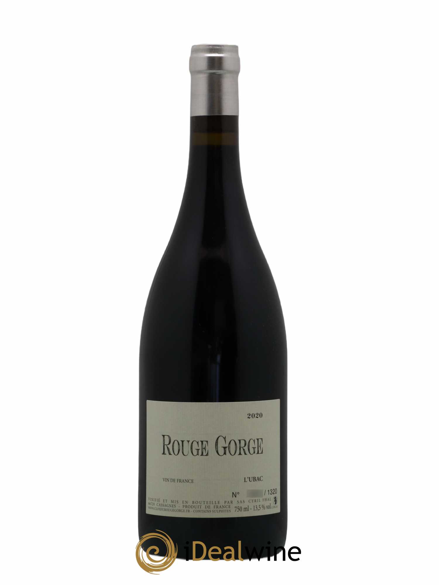 Vin de France L'Ubac Rouge Gorge 2020 - Lot de 1 bouteille - 0