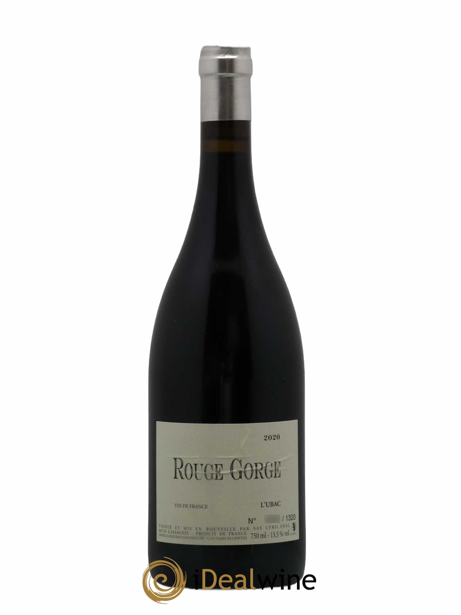 Vin de France L'Ubac Rouge Gorge 2020 - Lot de 1 bouteille - 0