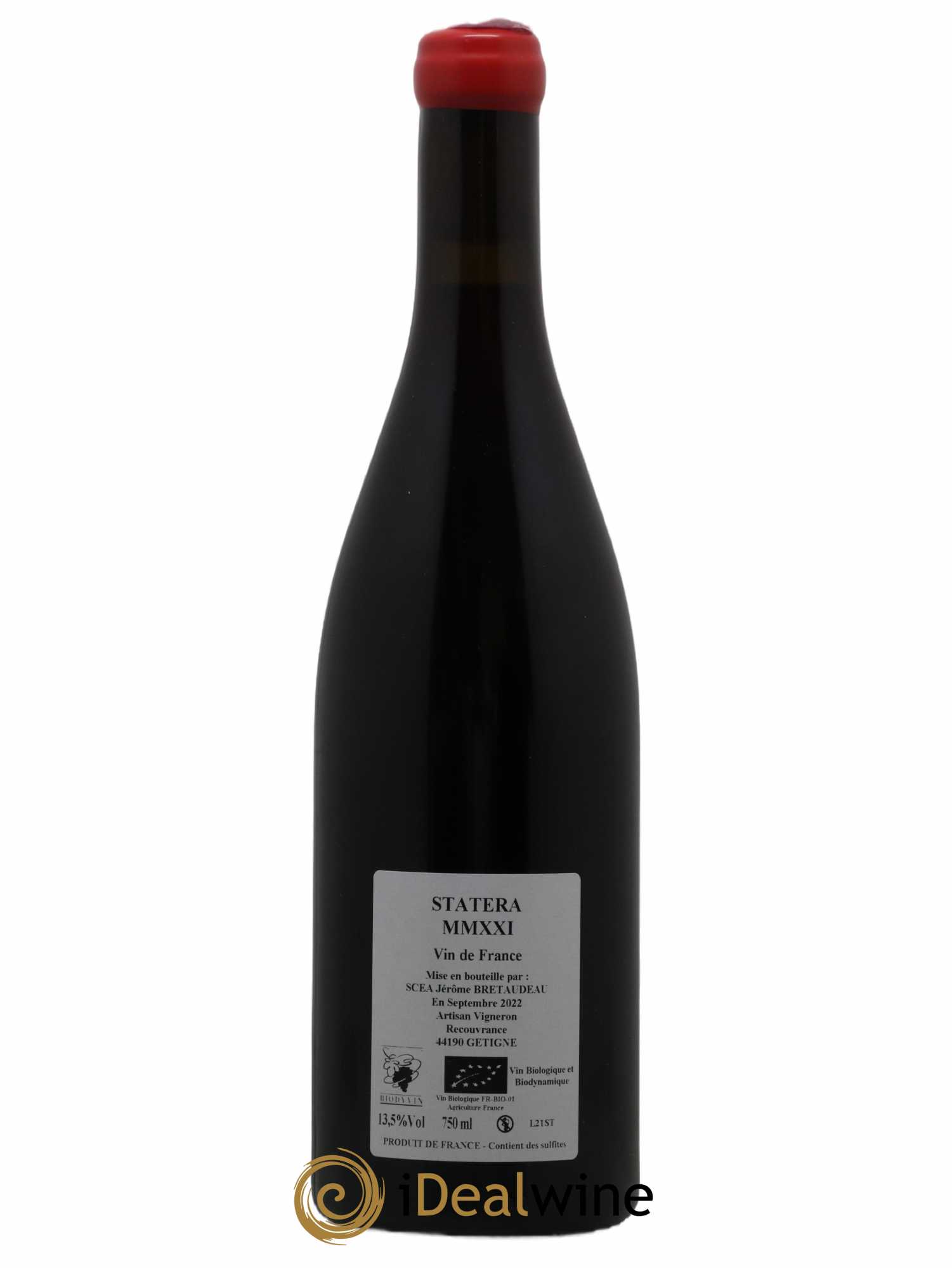 Vin de France Statera Jérôme Bretaudeau - Domaine de Bellevue 2021 - Lot de 1 bouteille - 1