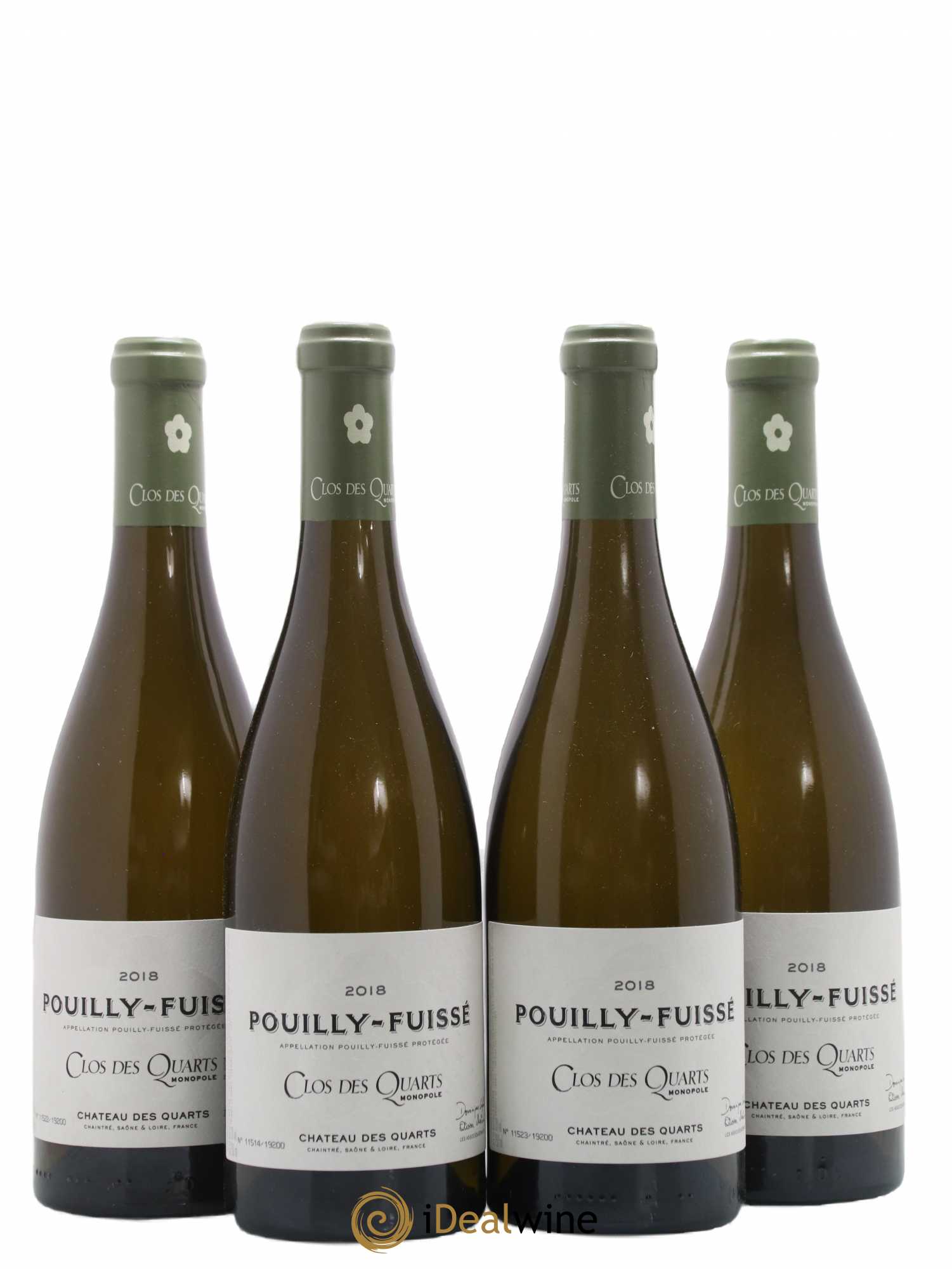 Pouilly-Fuissé Clos Des Quarts Château Des Quarts (sans prix de réserve) 2018 - Posten von 4 Flaschen - 0
