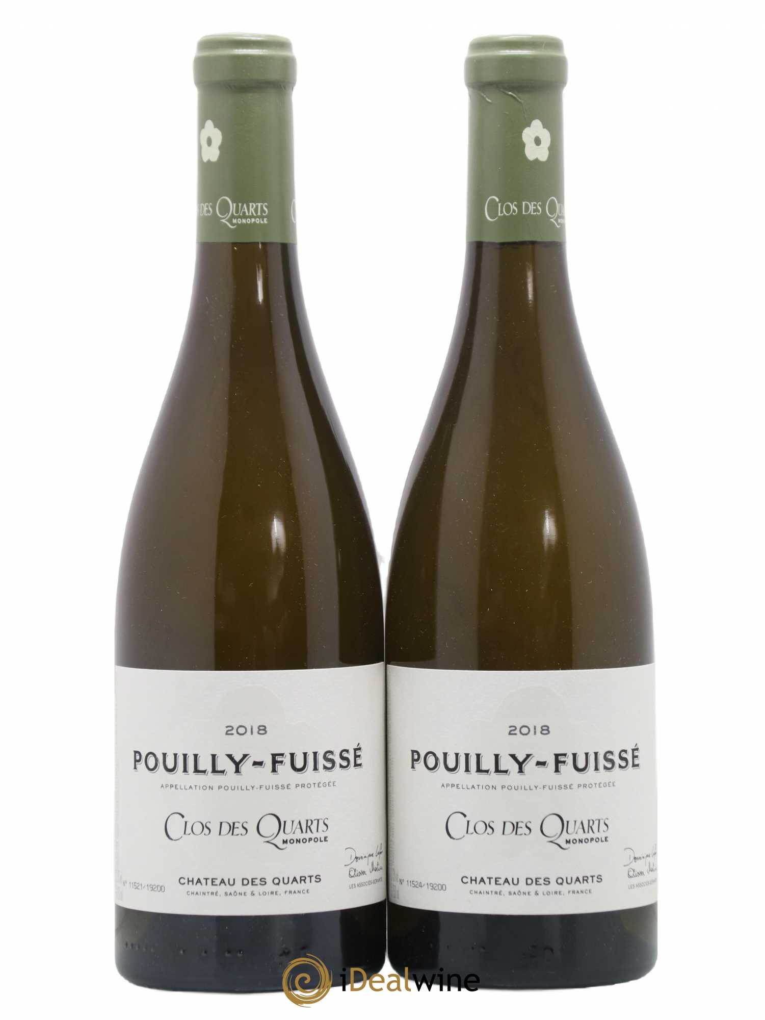 Pouilly-Fuissé Clos Des Quarts Château Des Quarts (sans prix de réserve) 2018 - Posten von 2 Flaschen - 0
