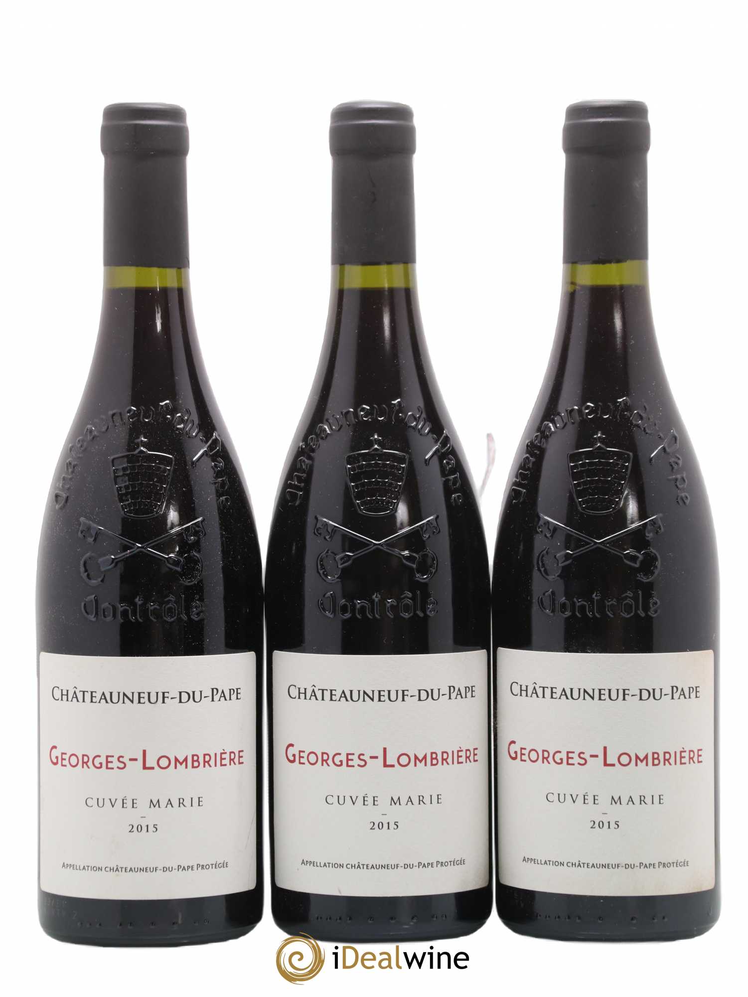 Châteauneuf-du-Pape Cuvee Marie Georges Lombriere (senza prezzo di riserva) 2015 - Lotto di 3 bottiglie - 0
